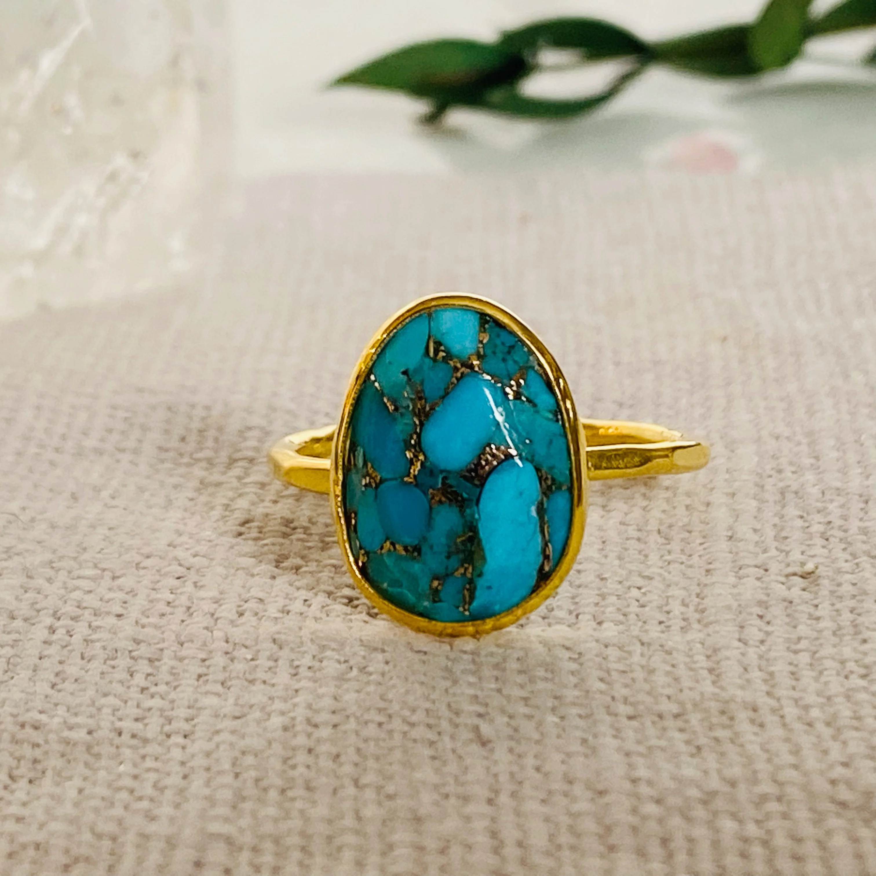 18kt Gold Vermeil Turquoise Ring - Image 3