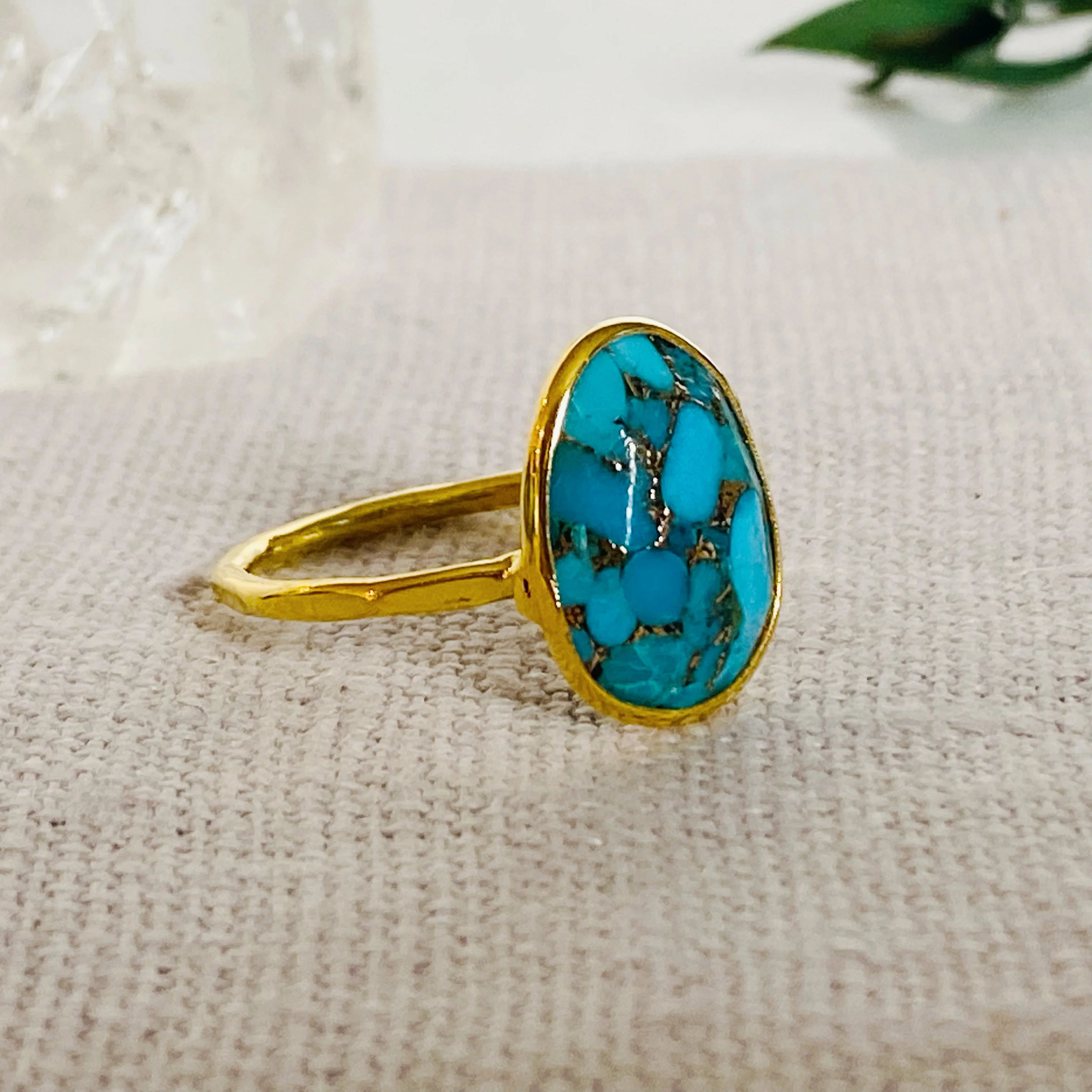 18kt Gold Vermeil Turquoise Ring - Image 5