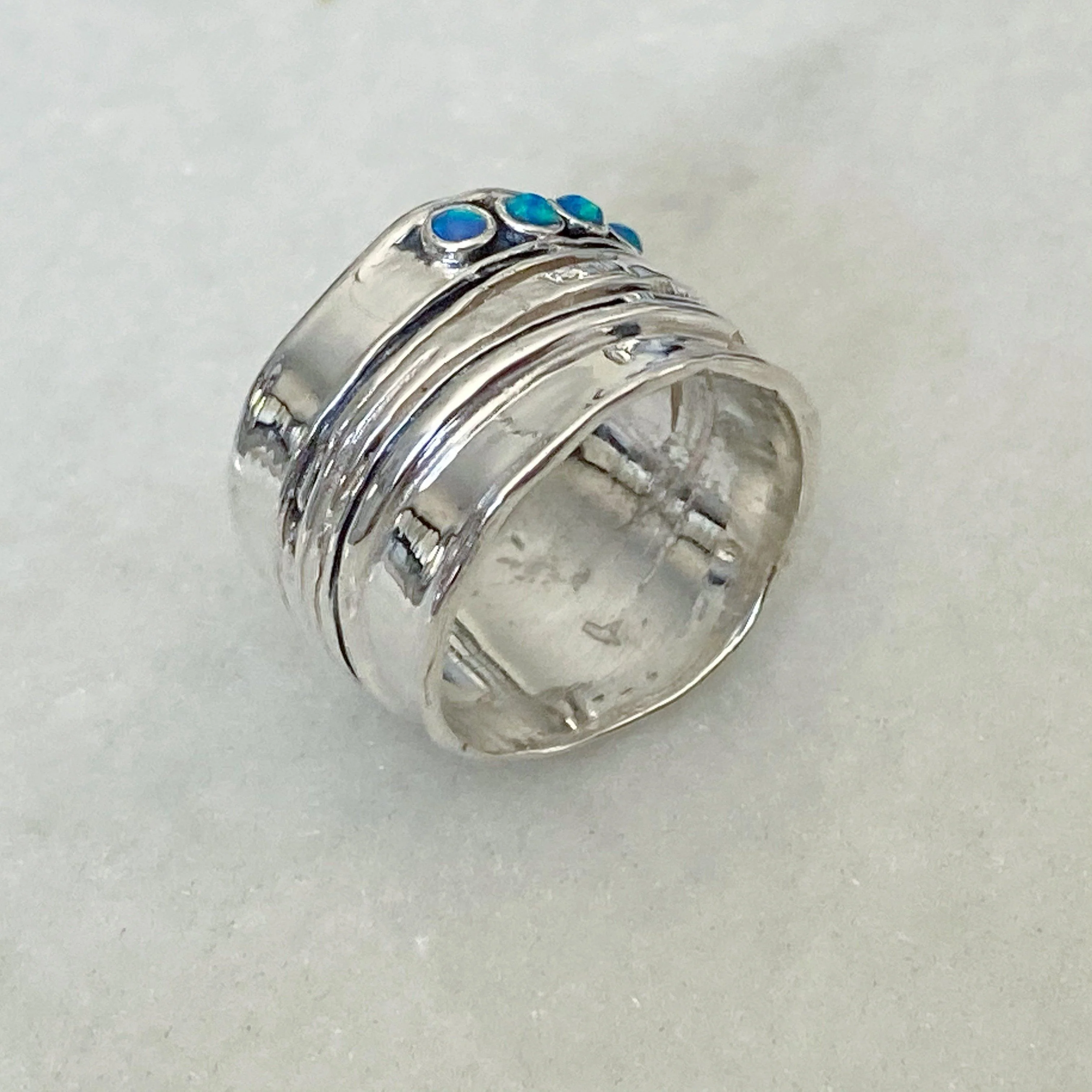 Astral Blue Opal Silver Ring -NEW - Image 6