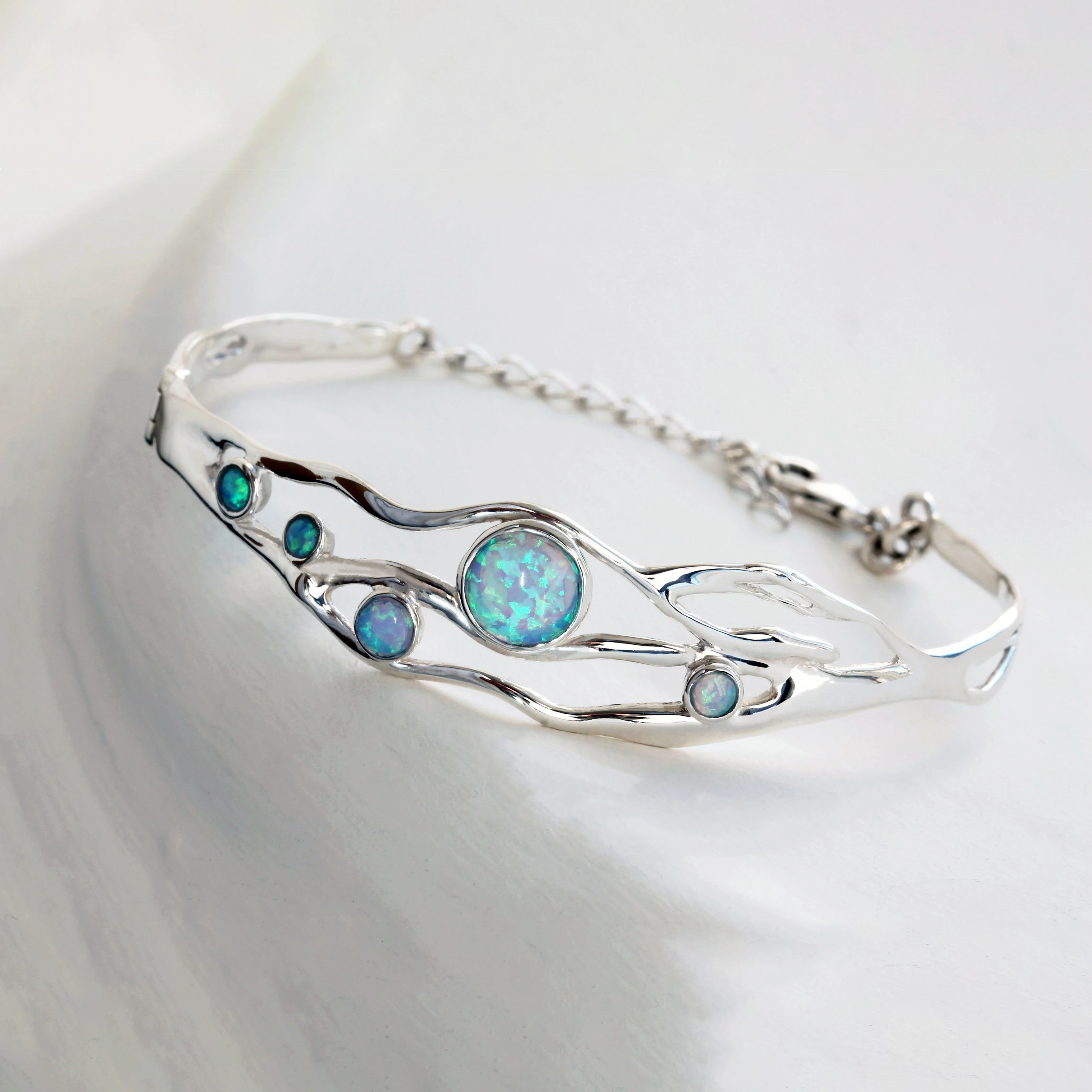 Zenia Blue Opal Sterling Silver Ring - Image 14