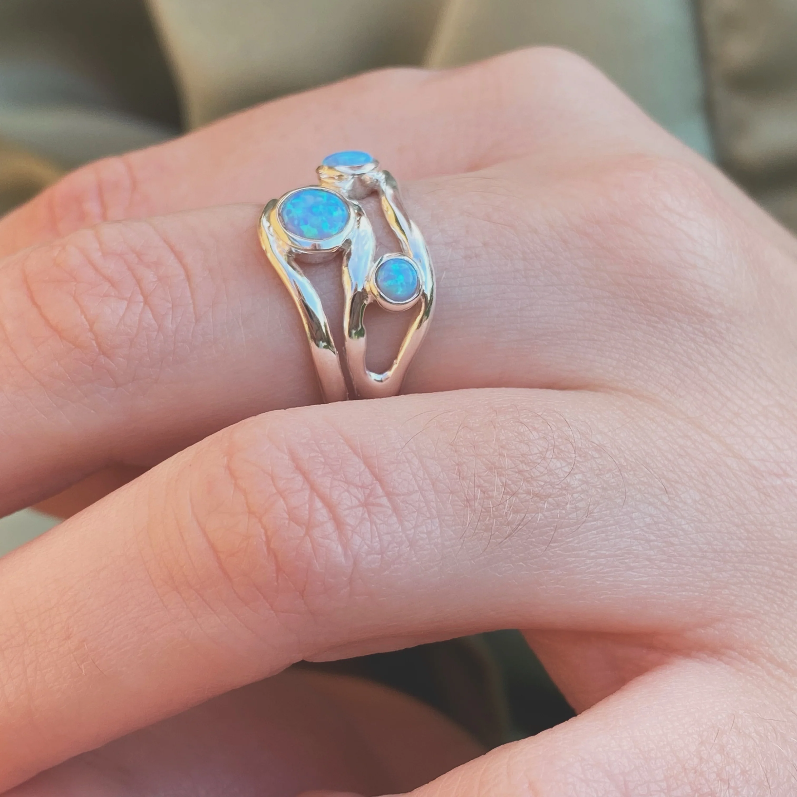 Zenia Blue Opal Sterling Silver Ring - Image 7