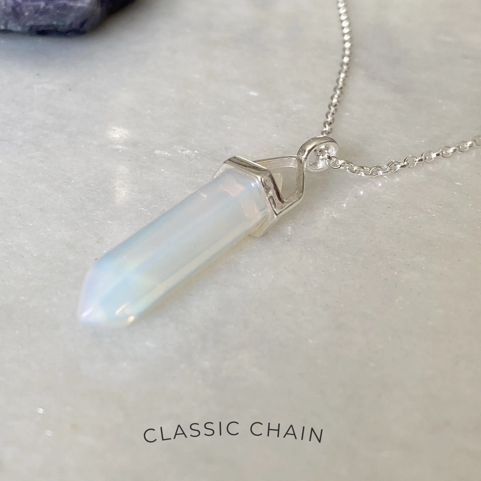 Strength Healing Crystal Necklace - Opalite - Image 10