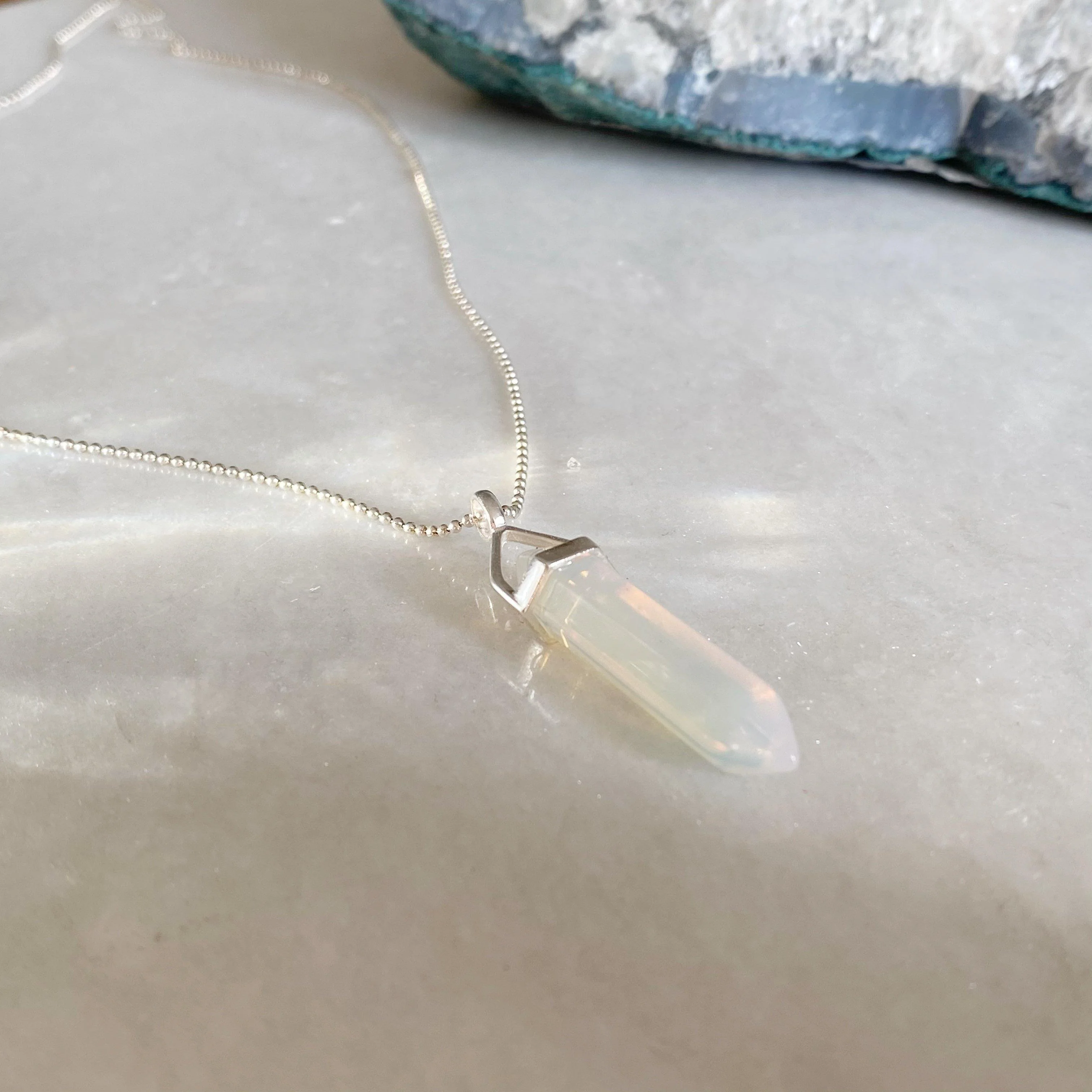 Strength Healing Crystal Necklace - Opalite - Image 13