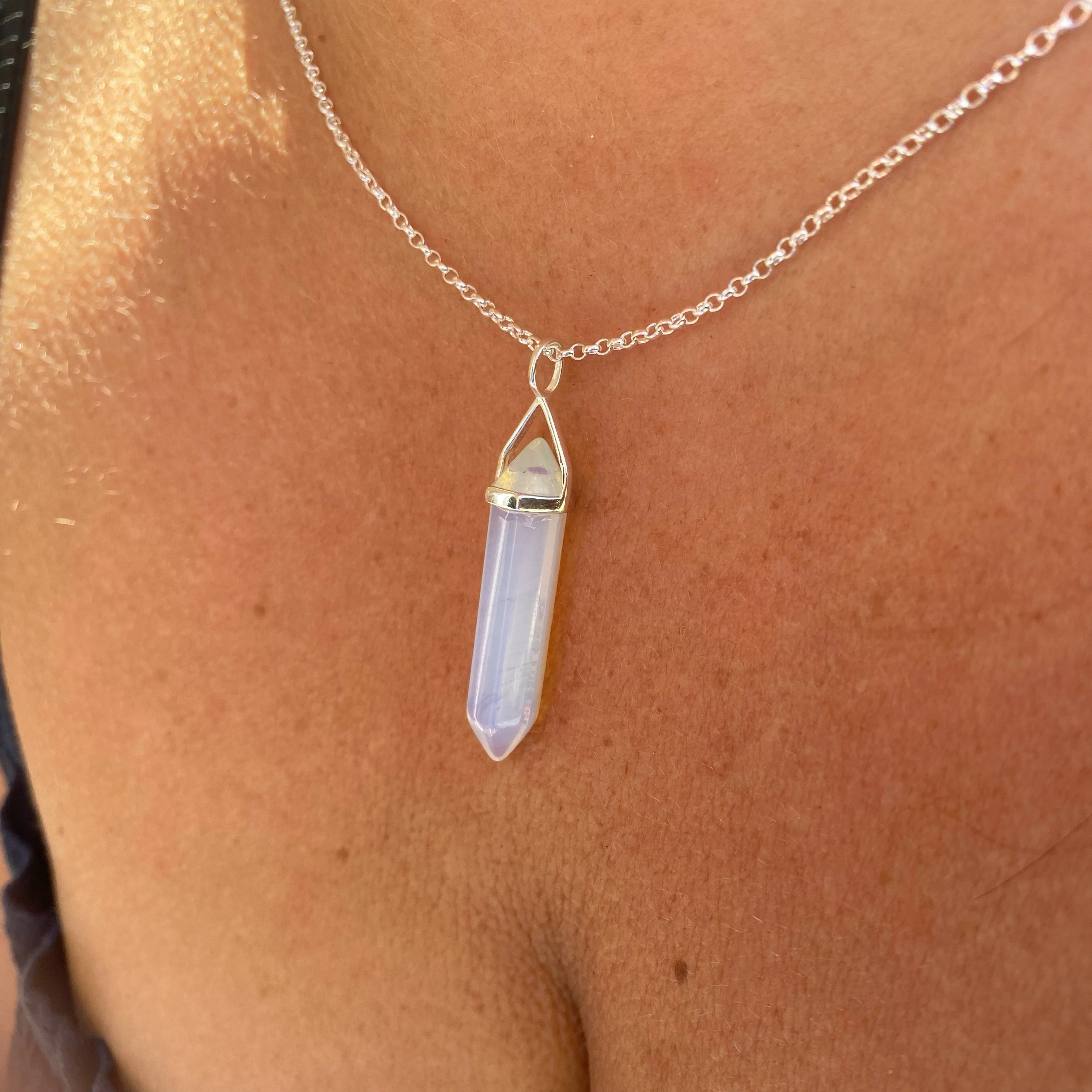 Strength Healing Crystal Necklace - Opalite - Image 14