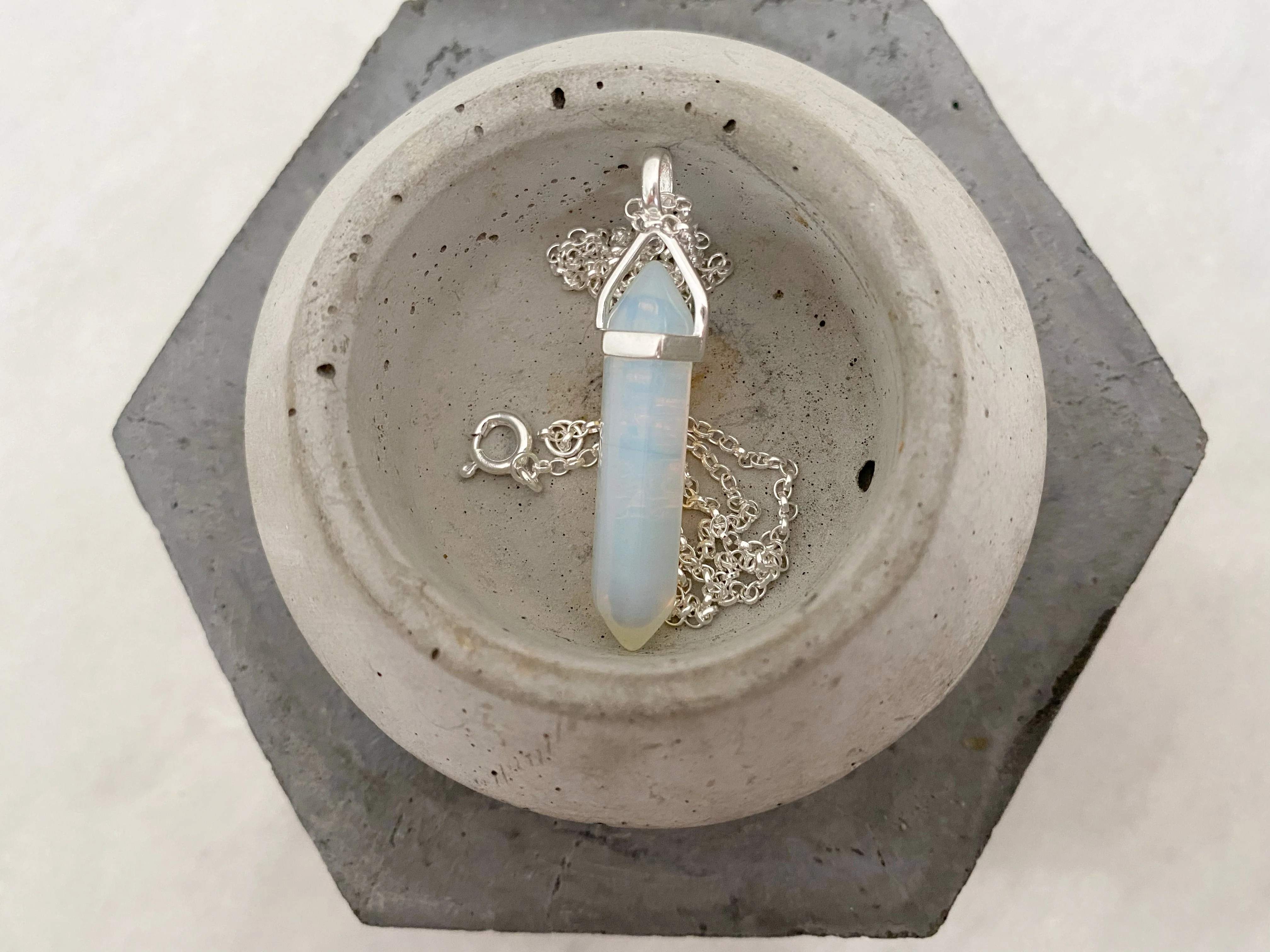 Strength Healing Crystal Necklace - Opalite - Image 7