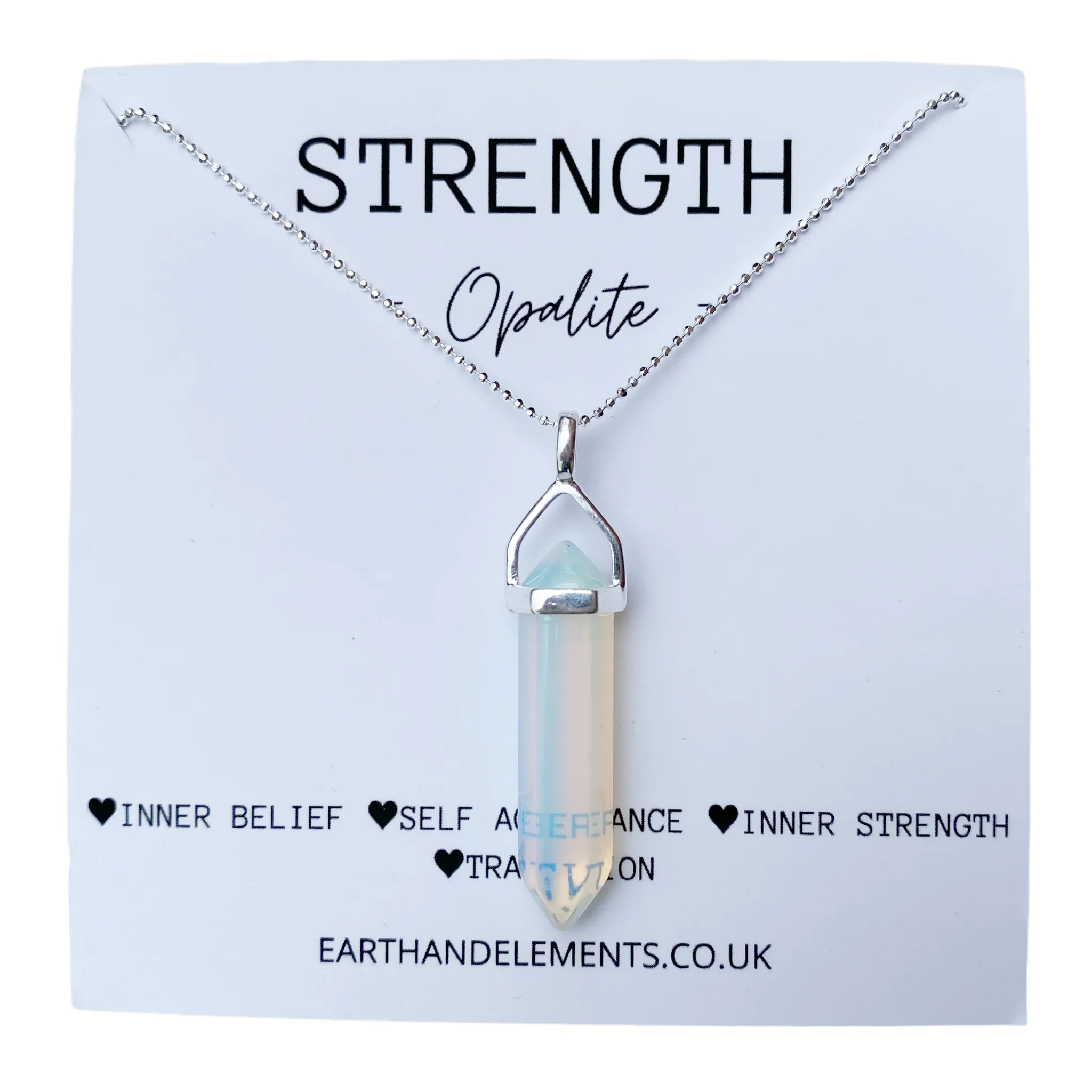 Strength Healing Crystal Necklace - Opalite - Image 8