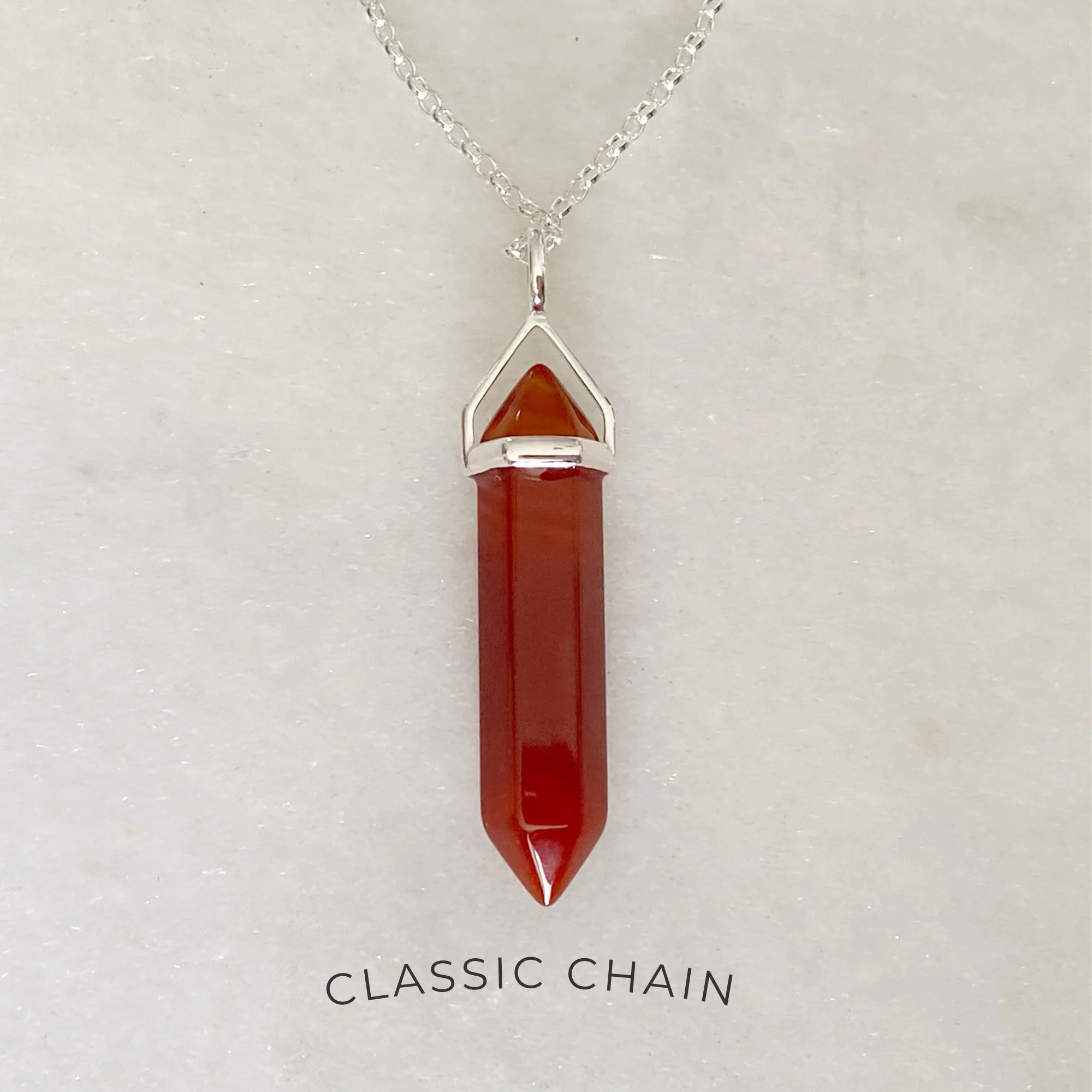 Creativity Healing Crystal Necklace - Carnelian - Image 3
