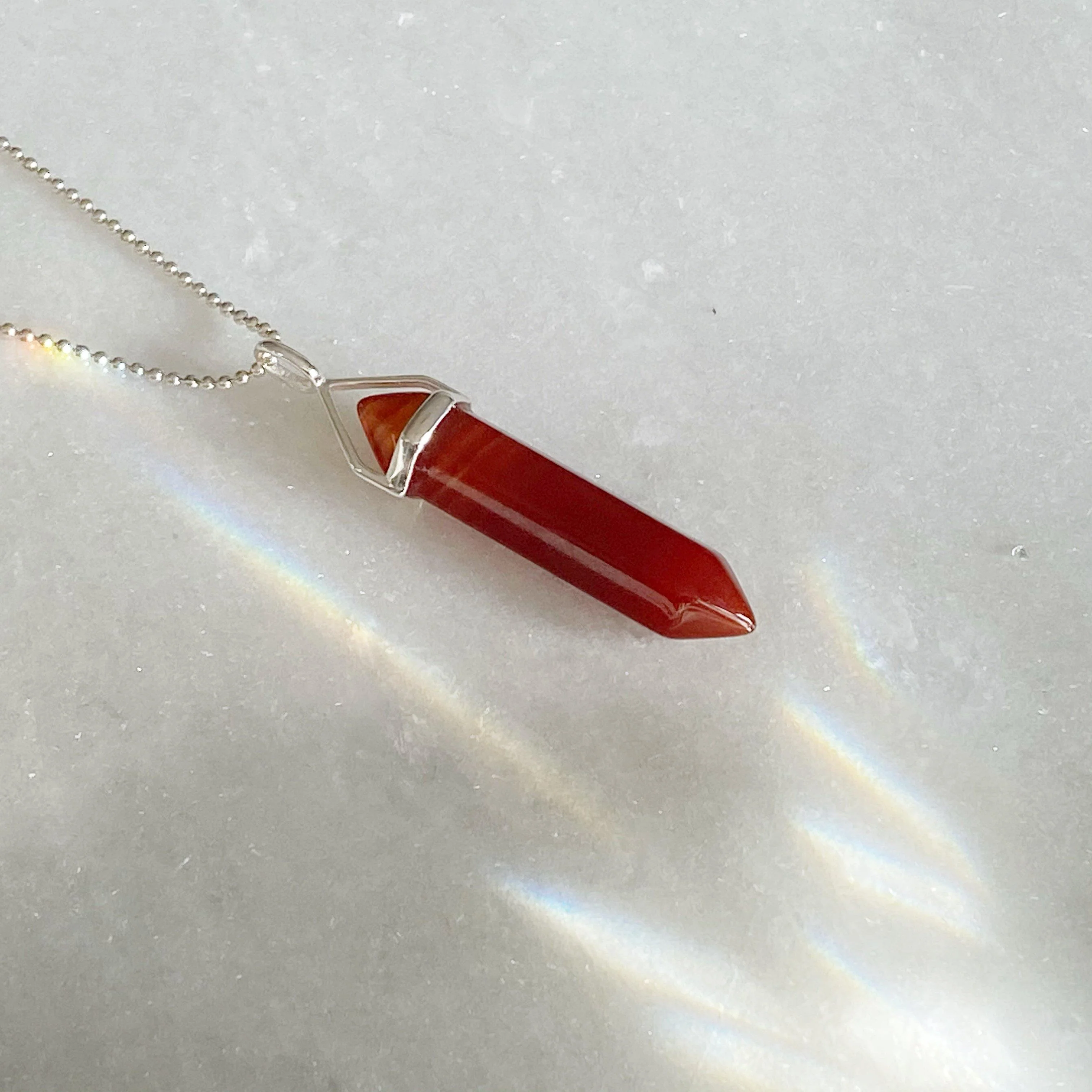 Creativity Healing Crystal Necklace - Carnelian - Image 4