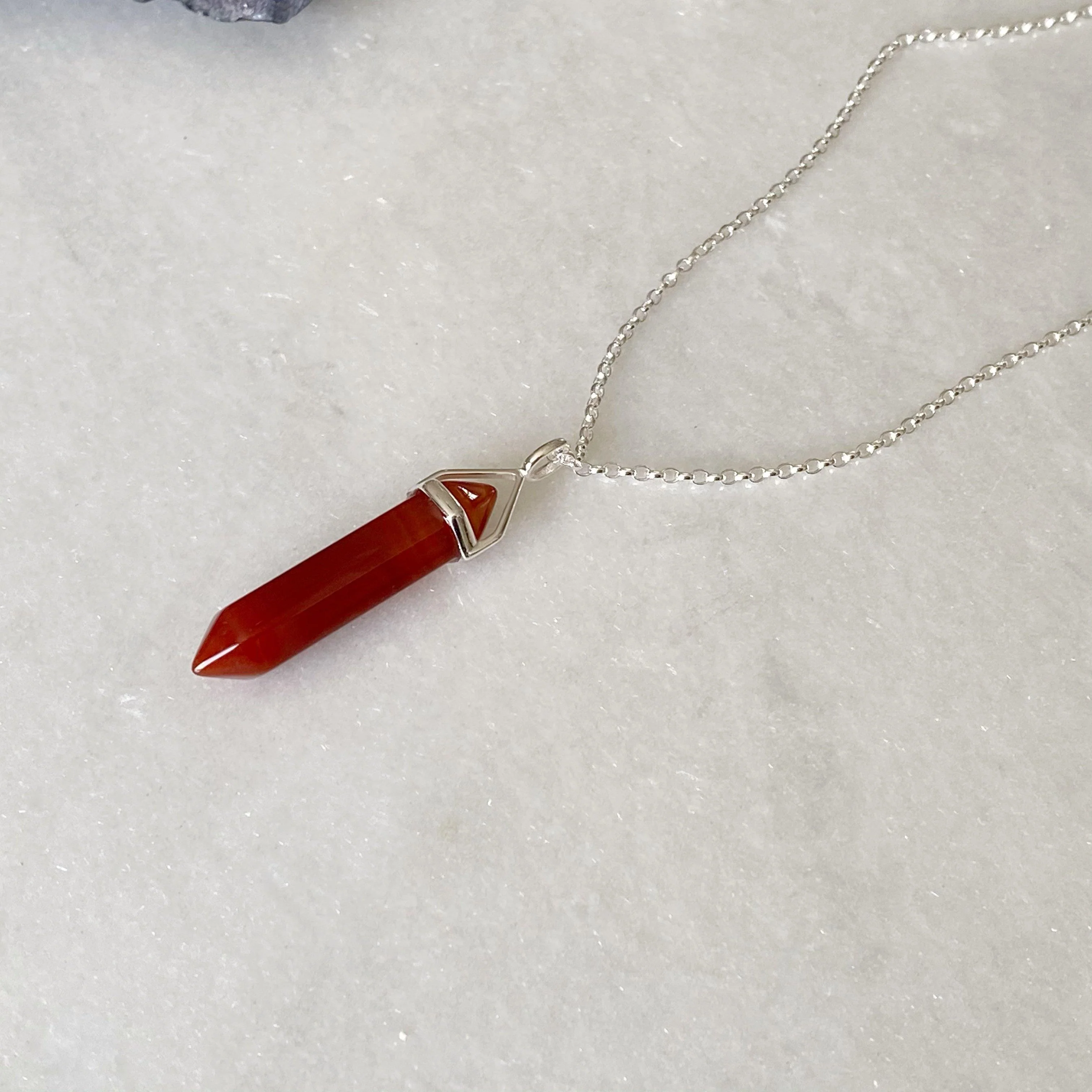 Creativity Healing Crystal Necklace - Carnelian - Image 5