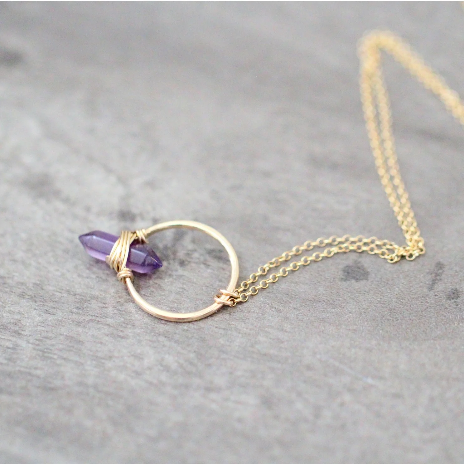 Gold Crest Necklace -Amethyst - Image 5