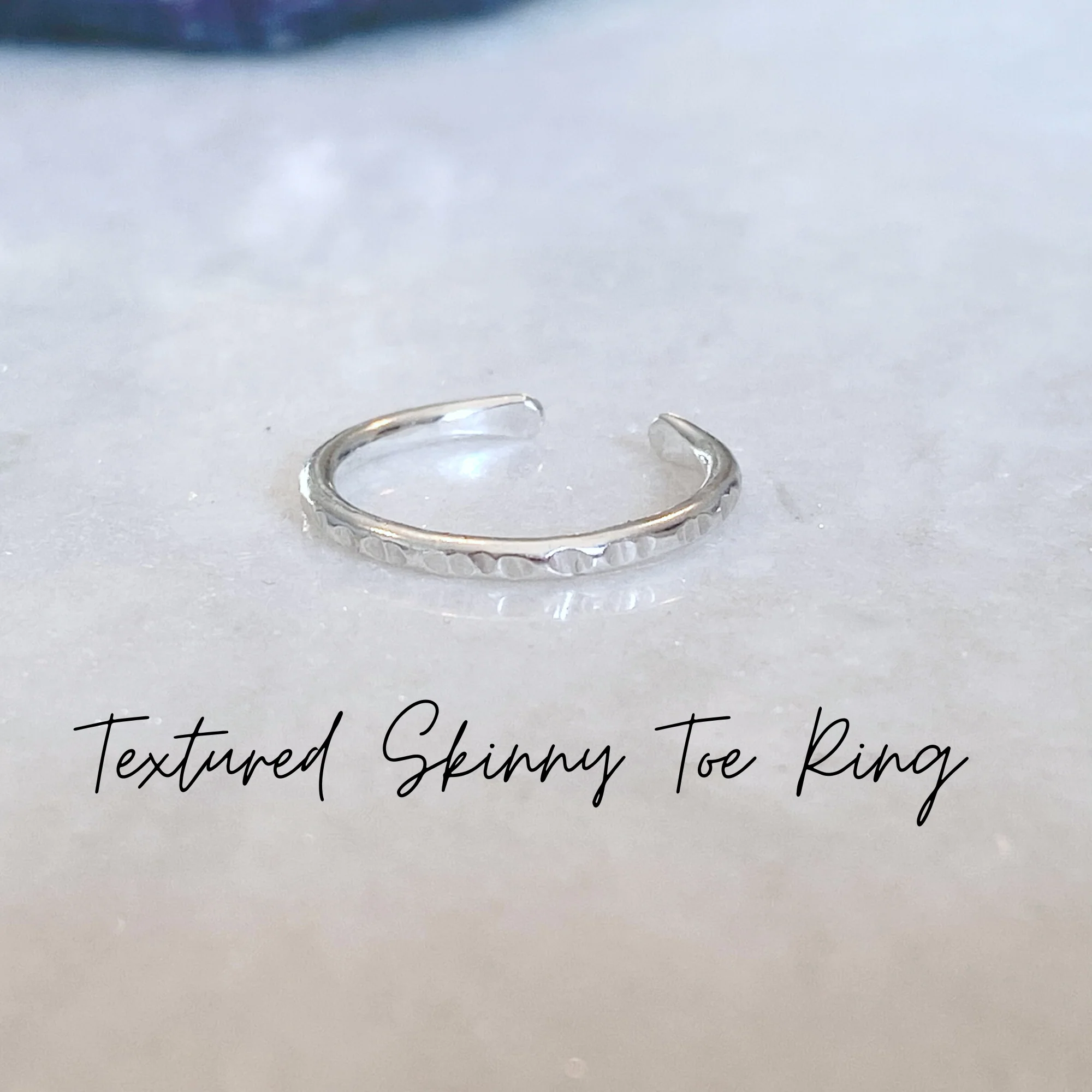 Dainty Hammered Silver Toe Ring - Image 4
