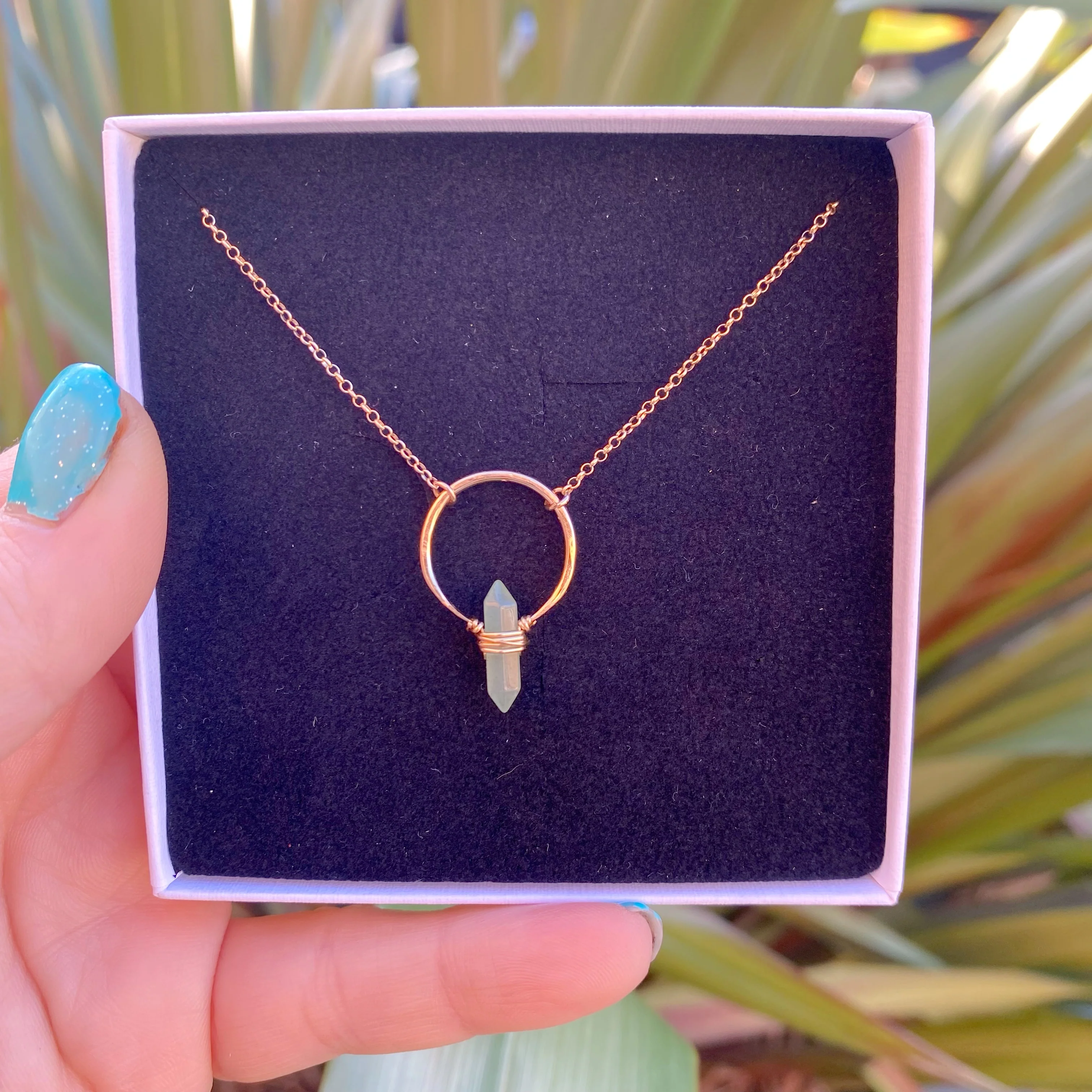 Gold Crest Necklace - Aventurine - Image 3