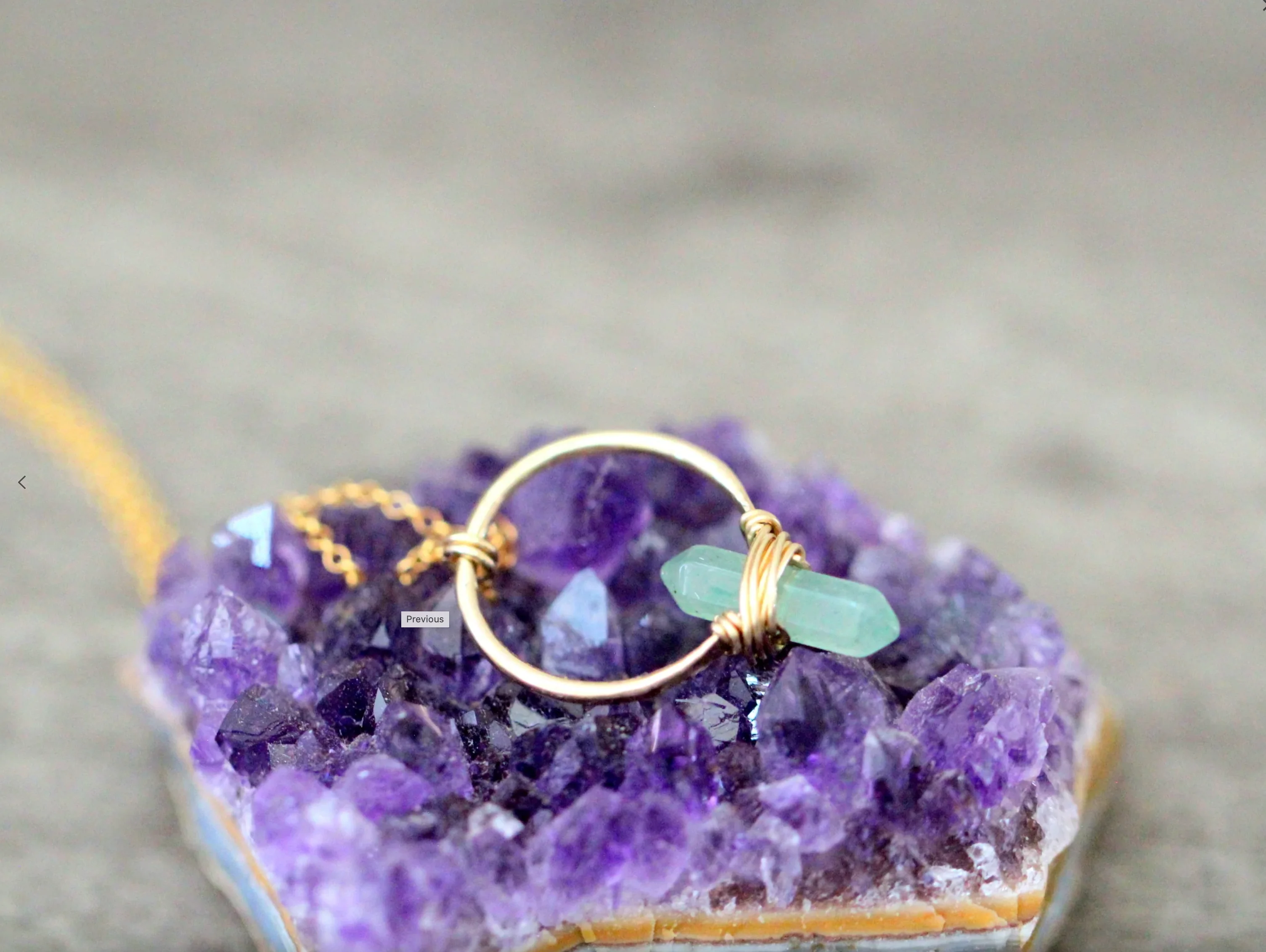 Gold Crest Necklace - Aventurine - Image 5