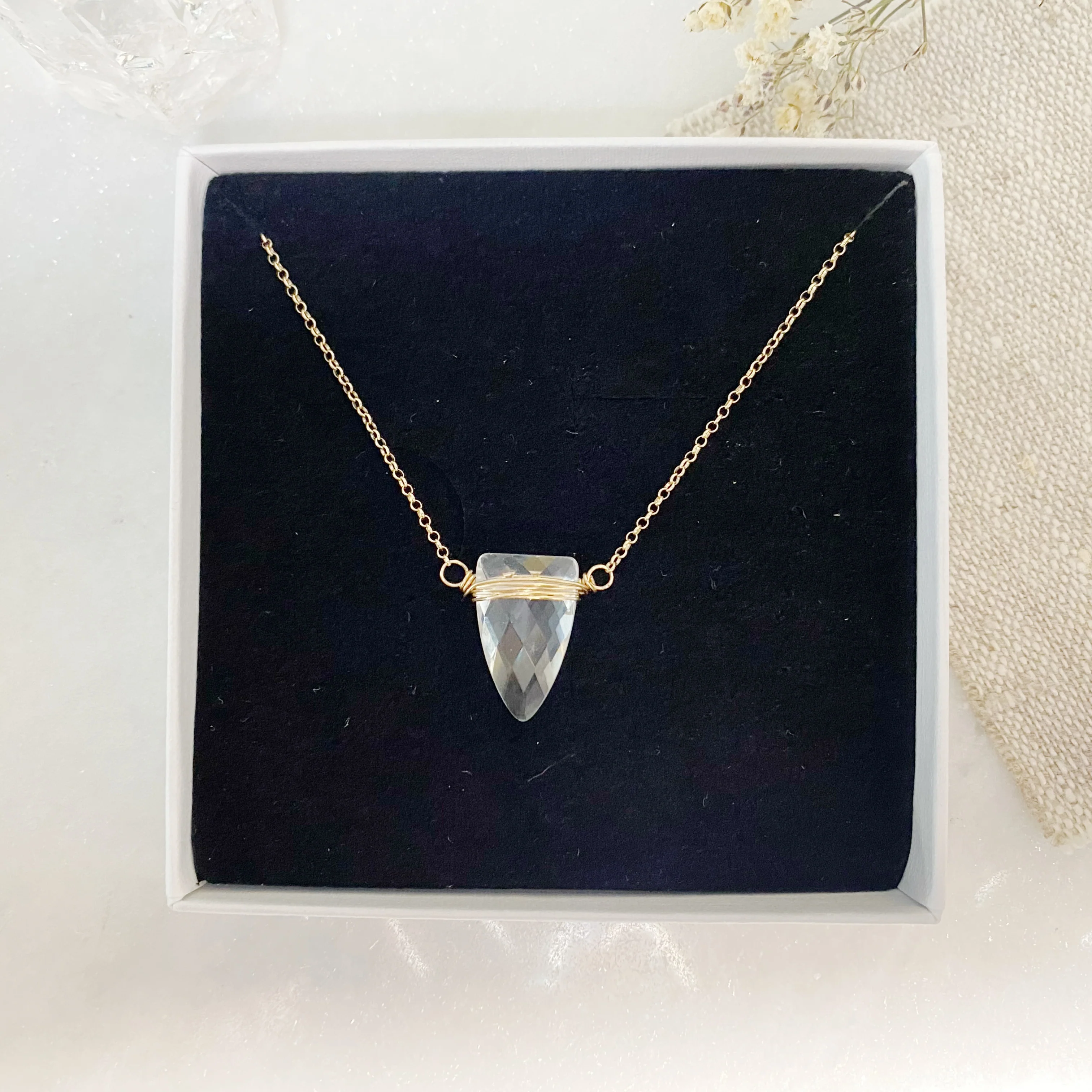 Gold Fill Finn Crystal Quartz Necklace - Image 4
