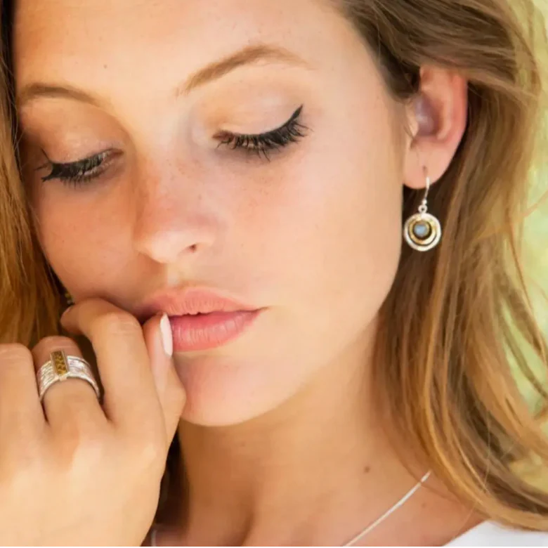 Infinity Universe Earrings - Moonstone - Image 3