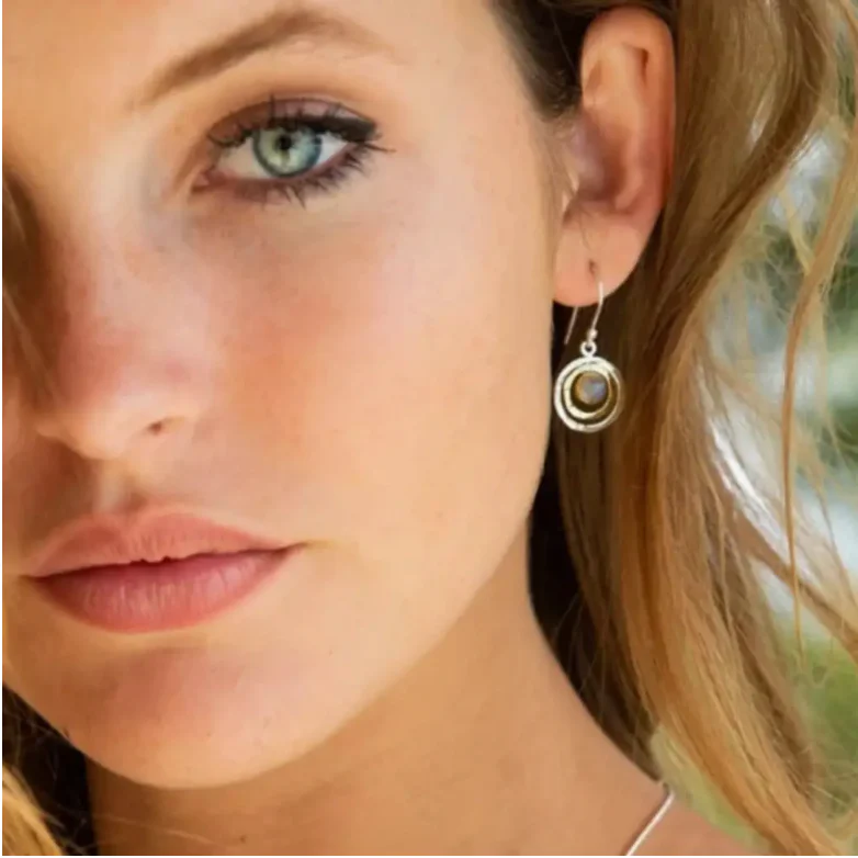 Infinity Universe Earrings - Moonstone - Image 4