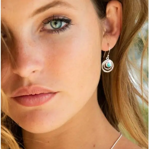 Infinity Universe Earrings - Turquoise - Image 3