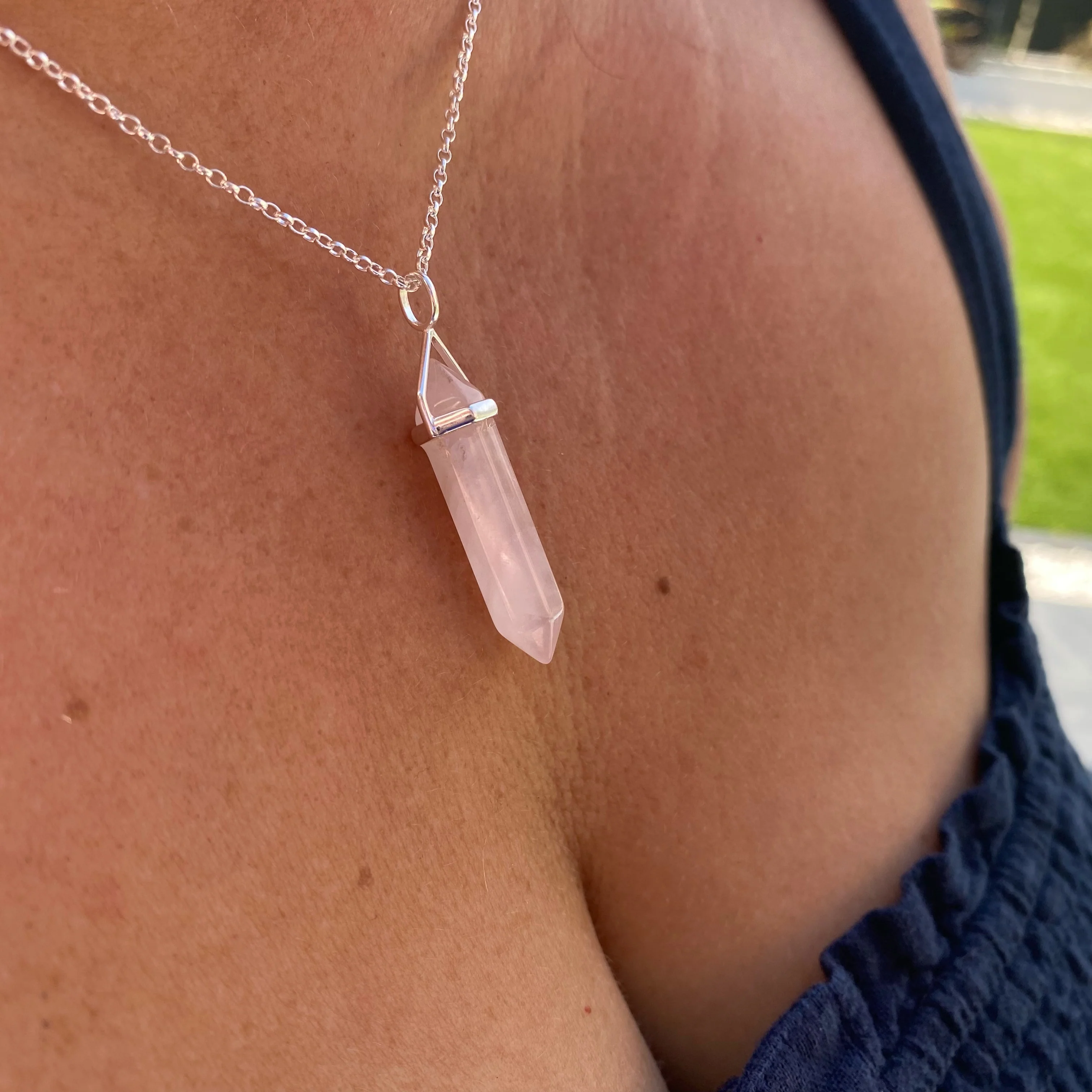 LOVE Healing Crystal Necklace - Rose Quartz - Image 11