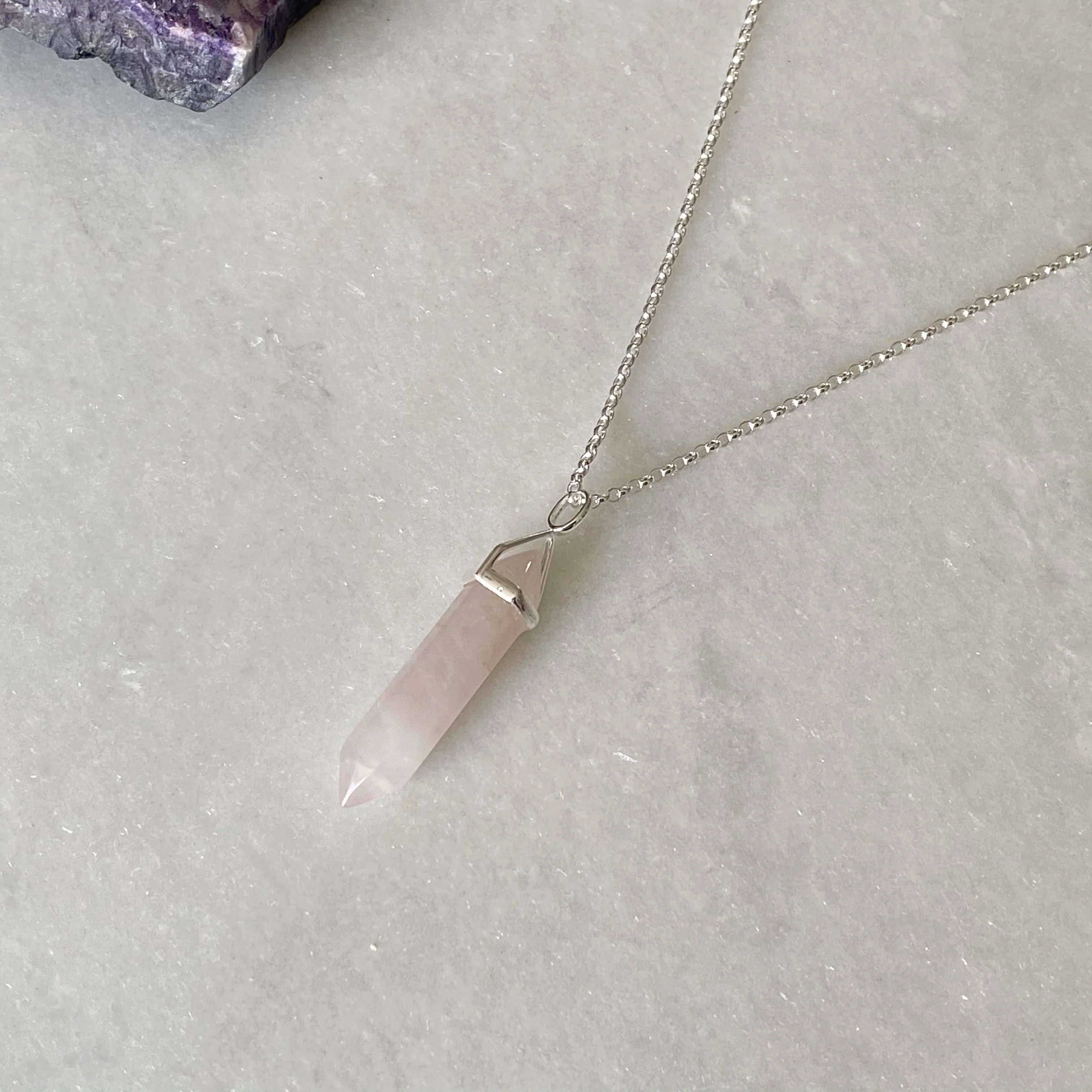 LOVE Healing Crystal Necklace - Rose Quartz - Image 13