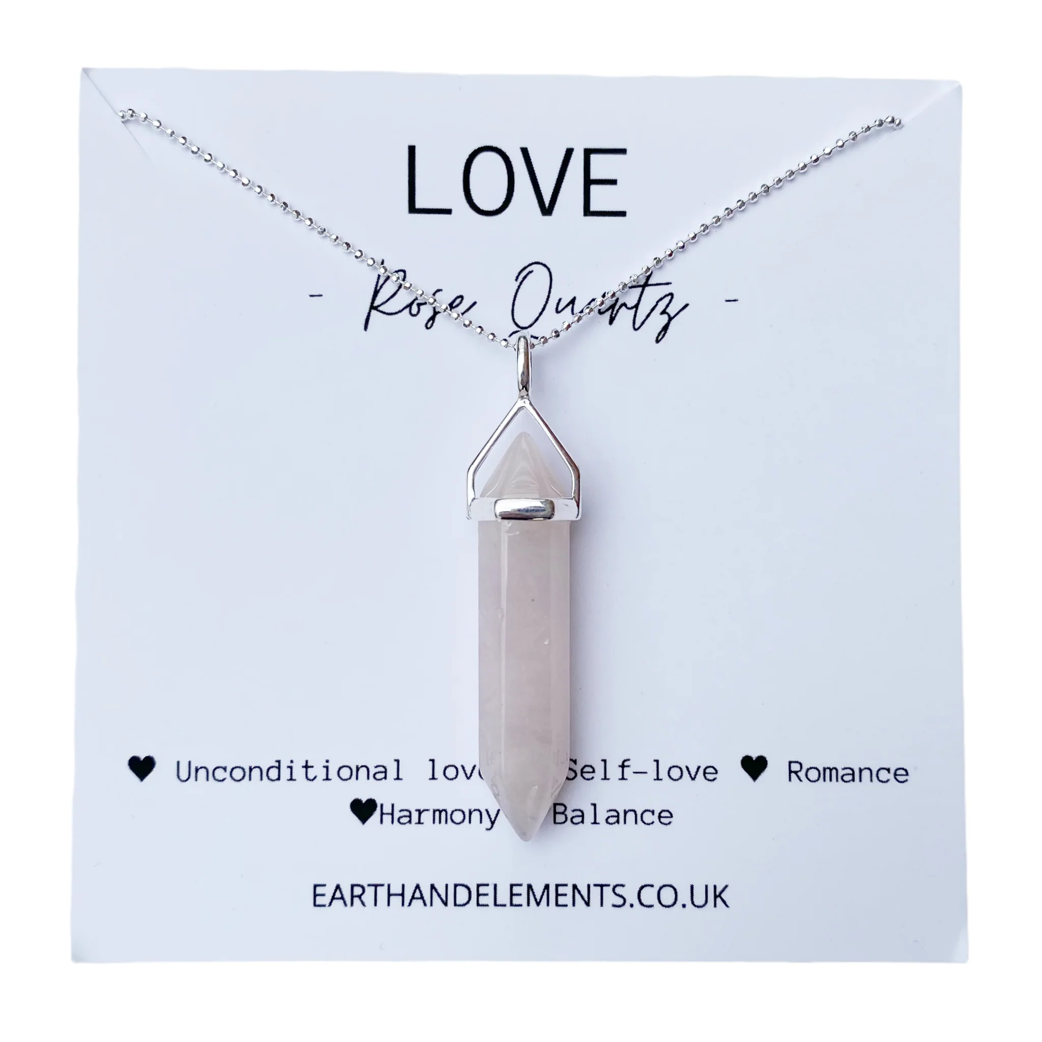 LOVE Healing Crystal Necklace - Rose Quartz - Image 8