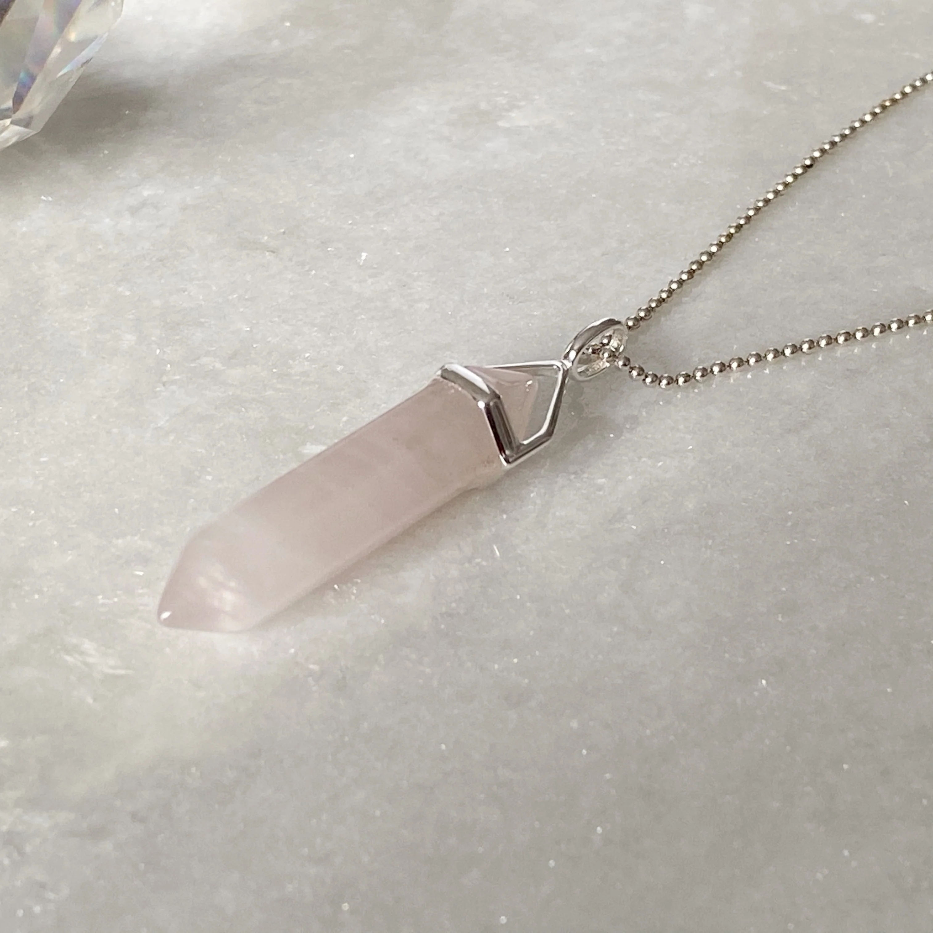 LOVE Healing Crystal Necklace - Rose Quartz - Image 9