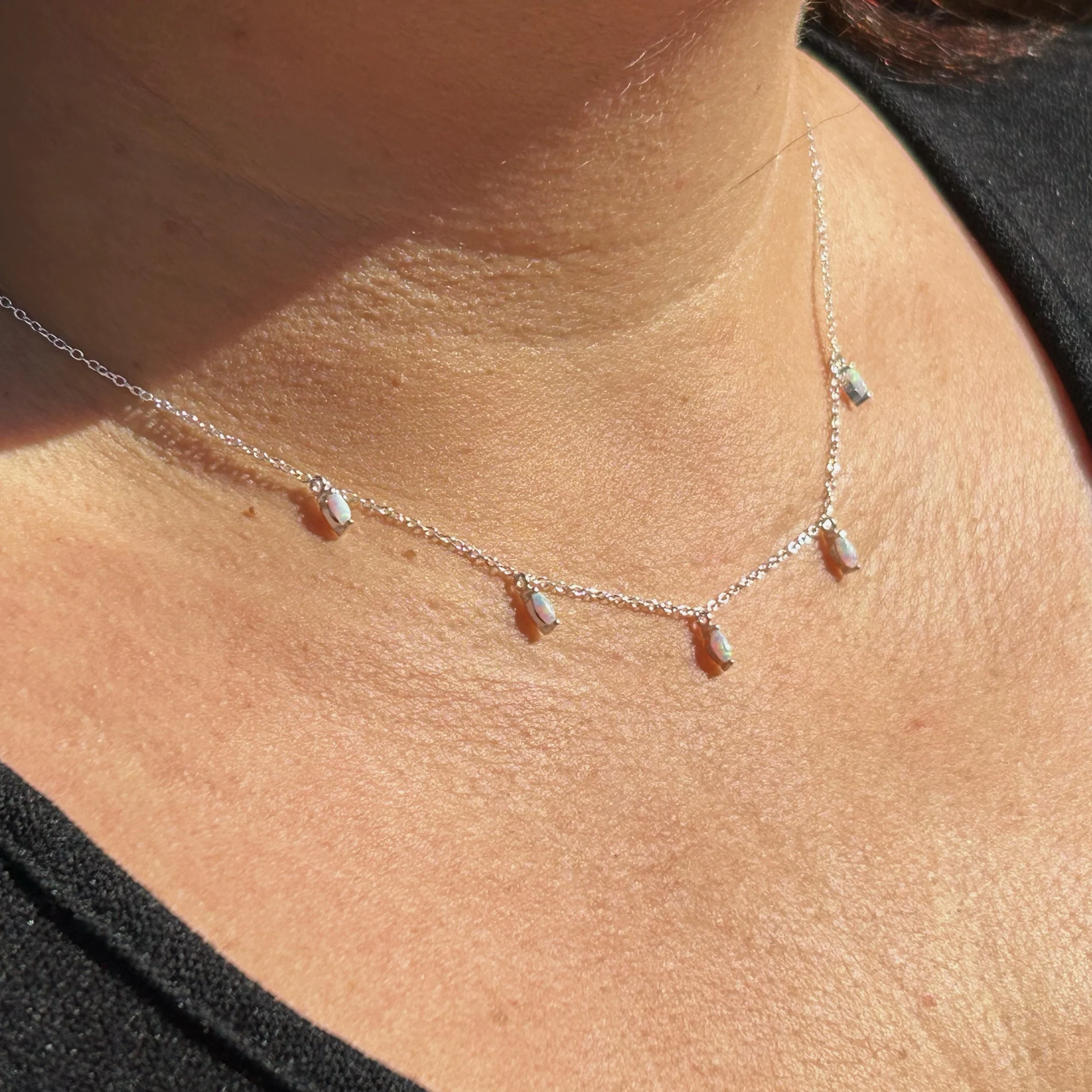 Marquise White Opalite Necklace - Image 4
