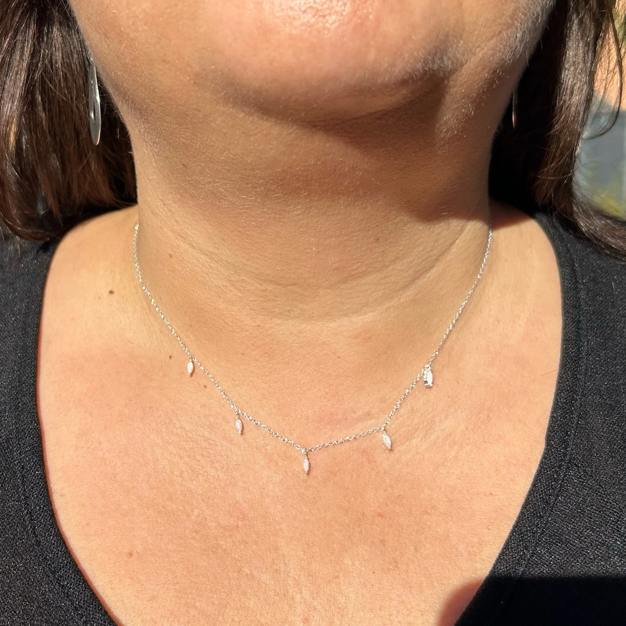 Marquise White Opalite Necklace - Image 6