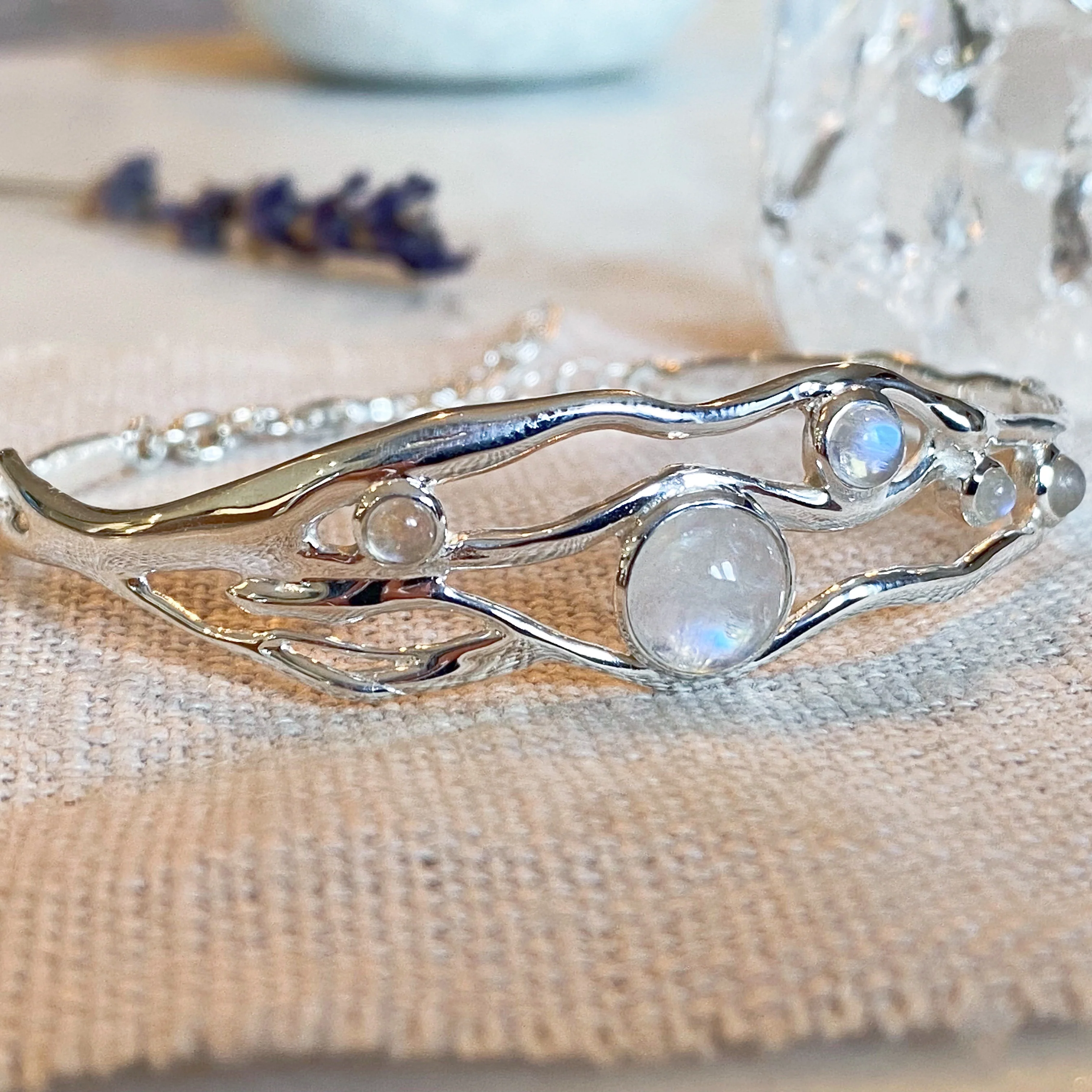 Molten Rainbow Moonstone Bracelet -NEW - Image 4