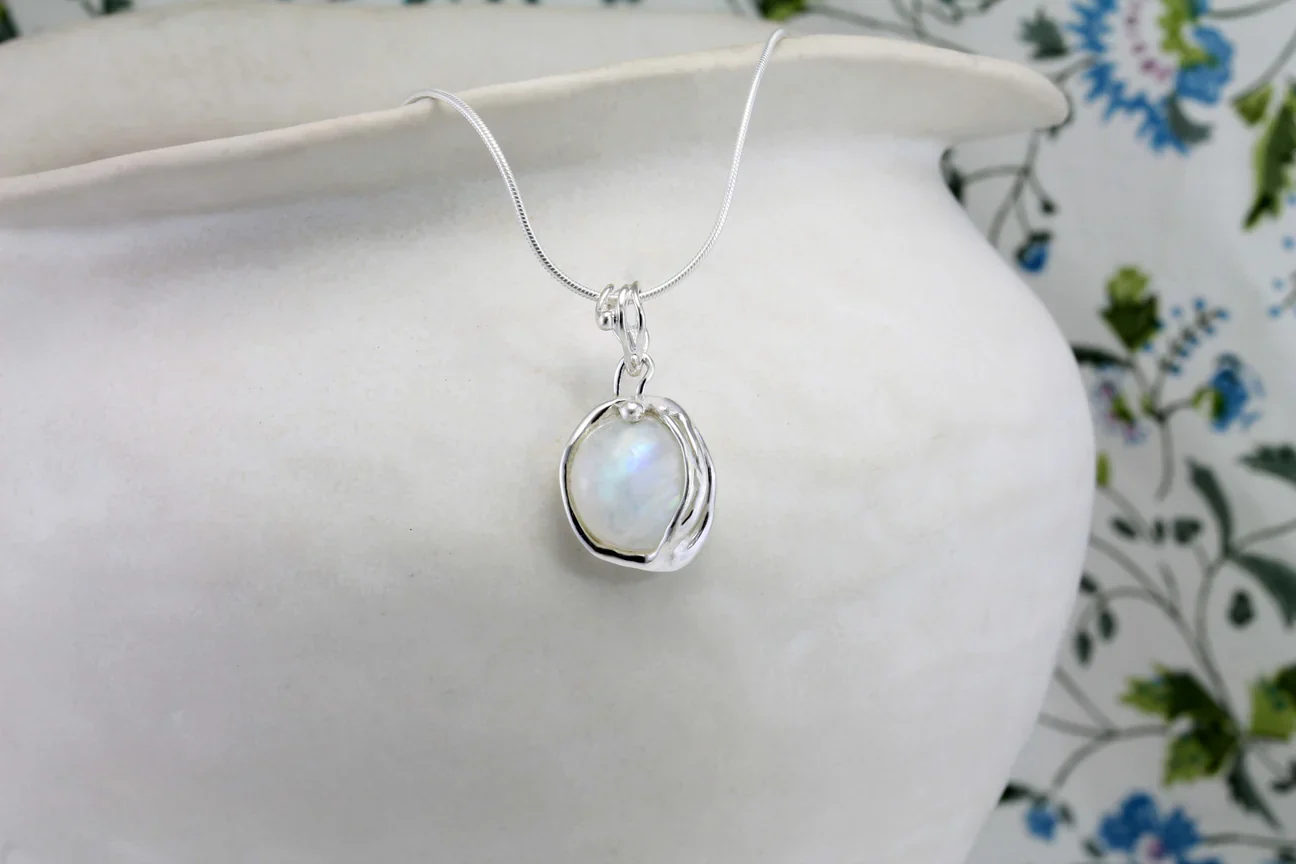 Molten Rainbow Moonstone Necklace - Image 11
