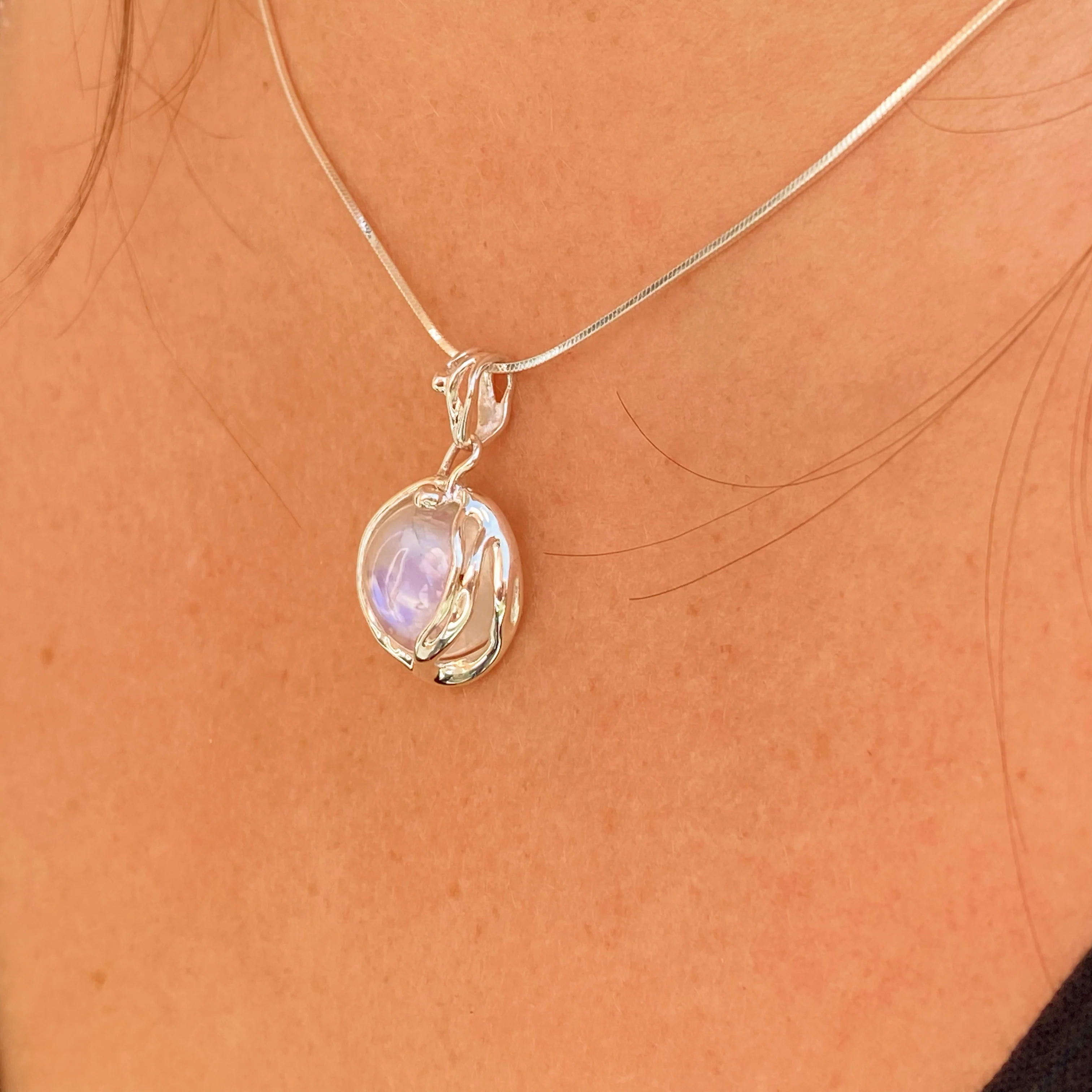 Molten Rainbow Moonstone Necklace - Image 6