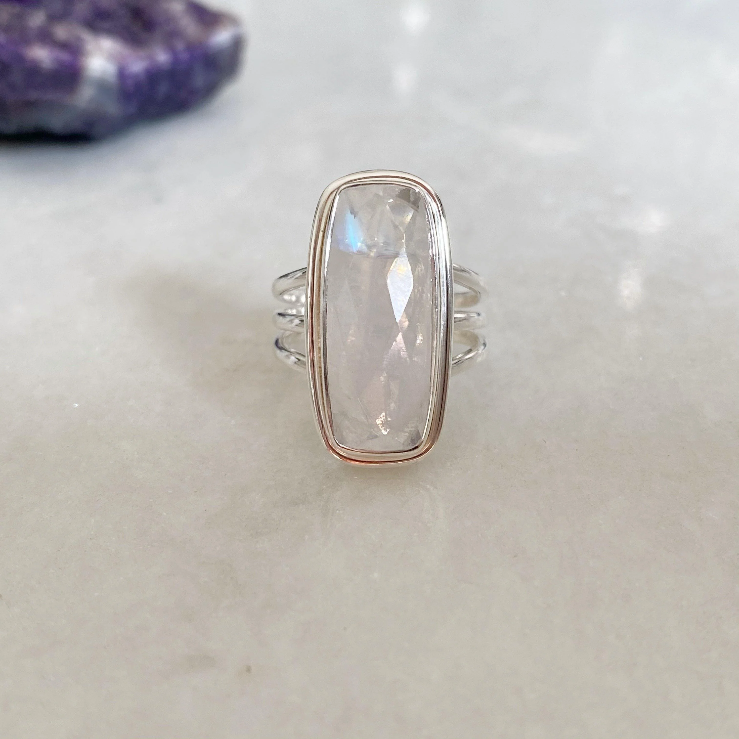 Moonbeam Silver Moonstone Ring - Image 5