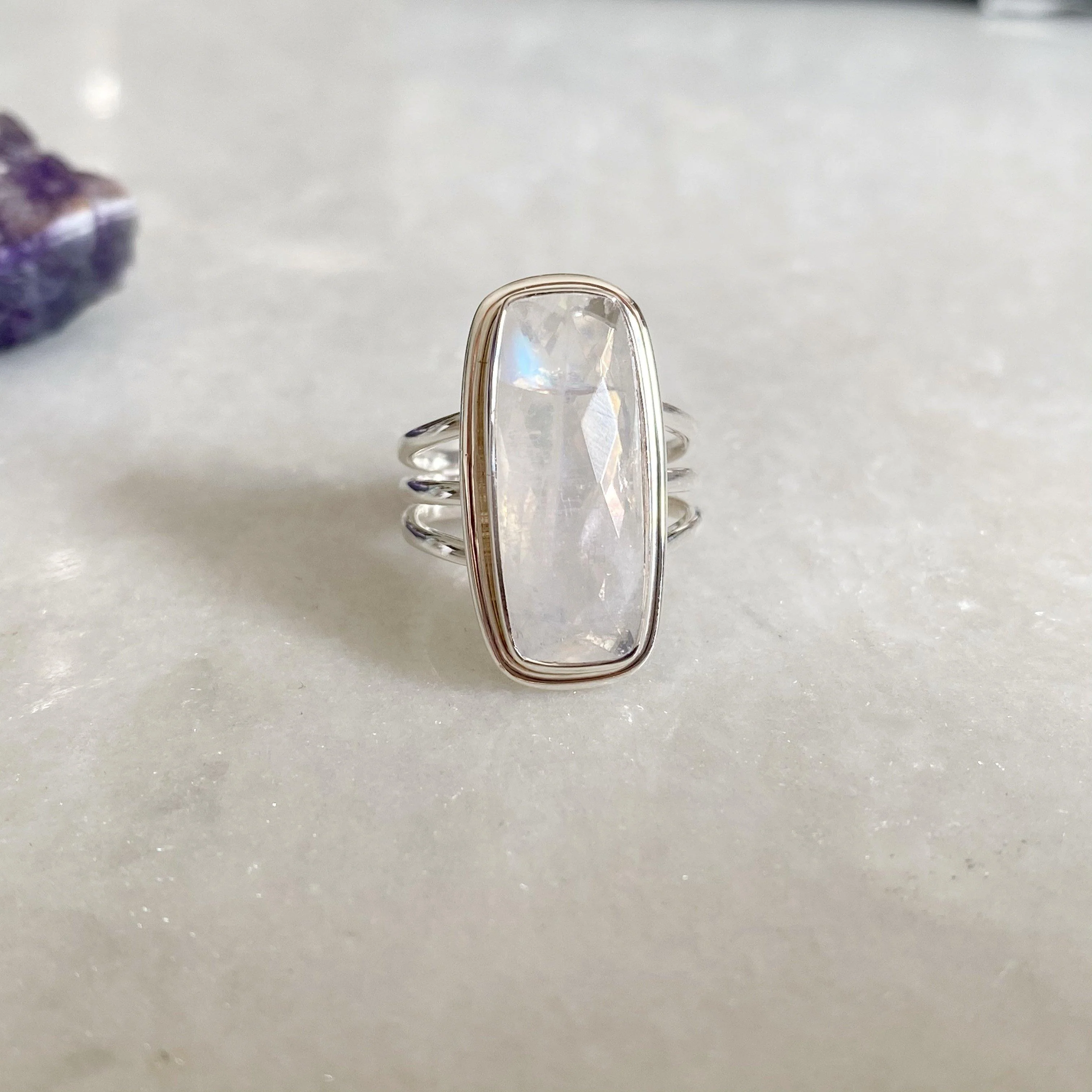 Moonbeam Silver Moonstone Ring - Image 7