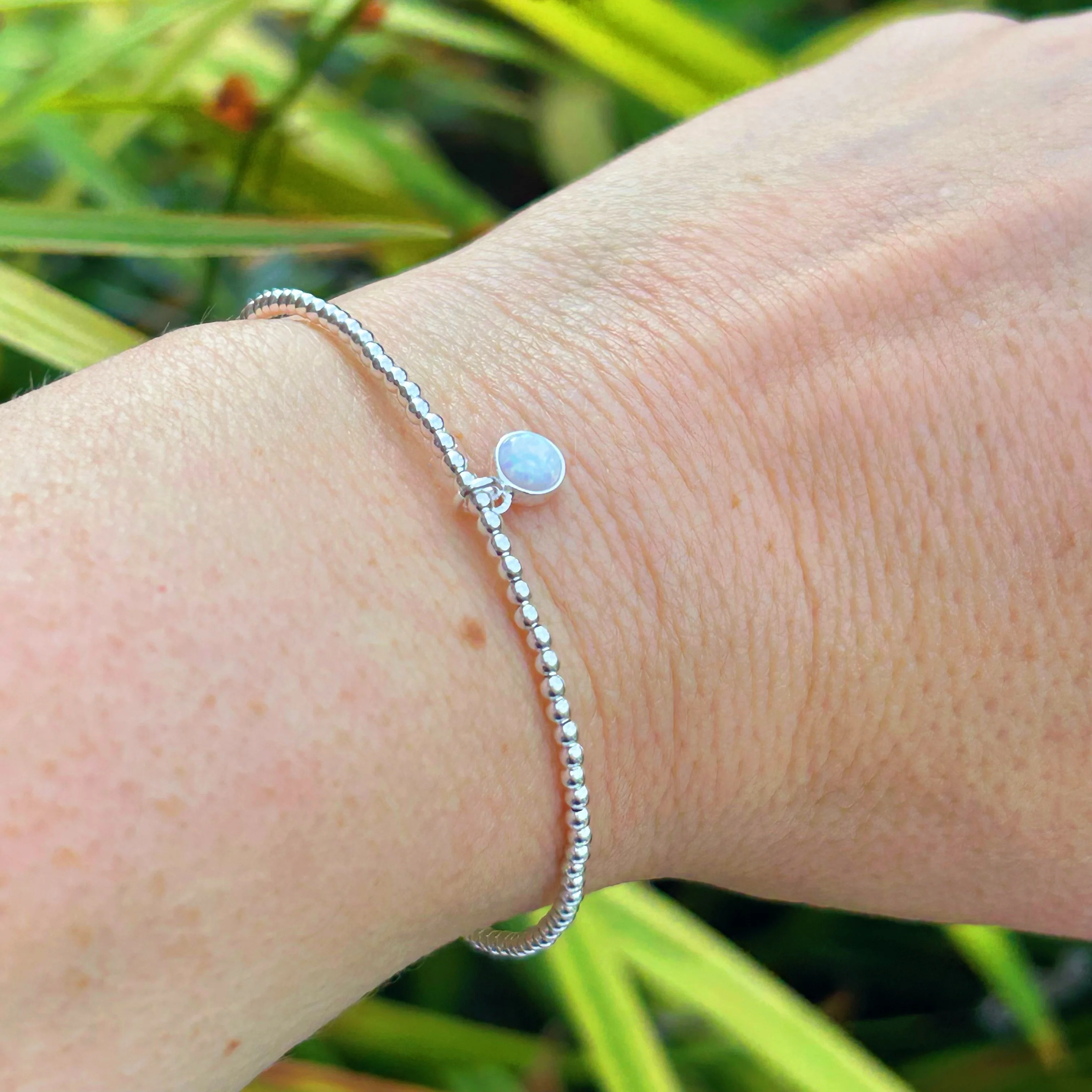 Opalite Charm Silver Bracelet - Image 4