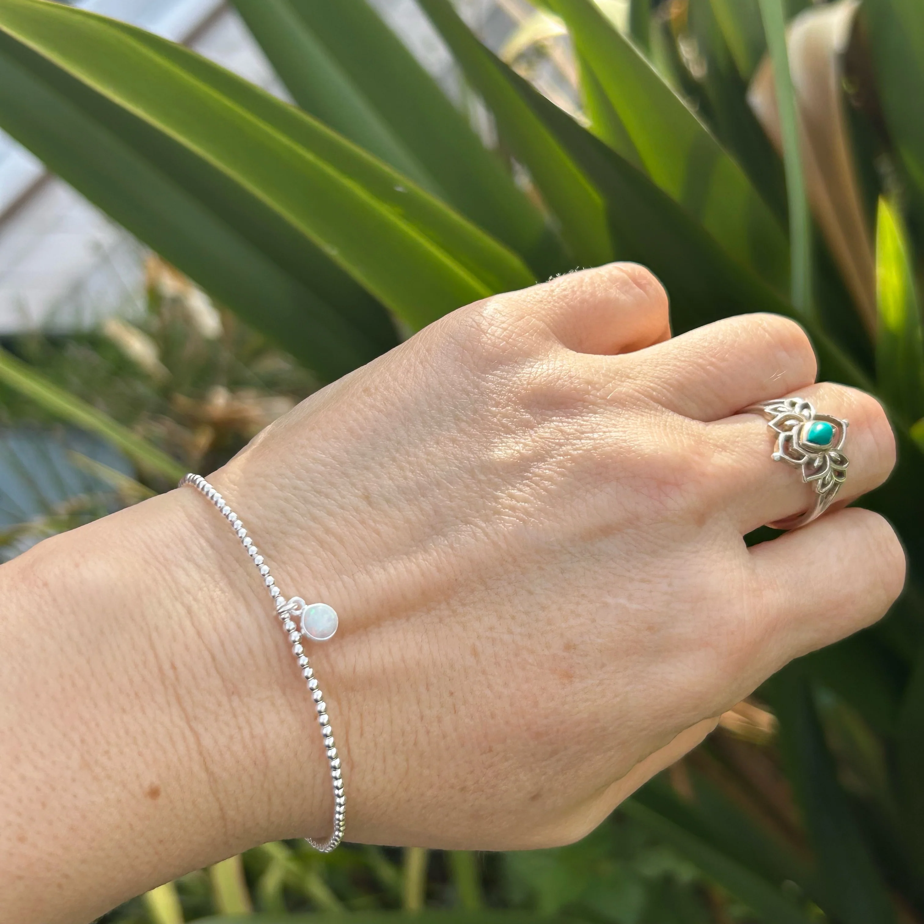 Opalite Charm Silver Bracelet - Image 7
