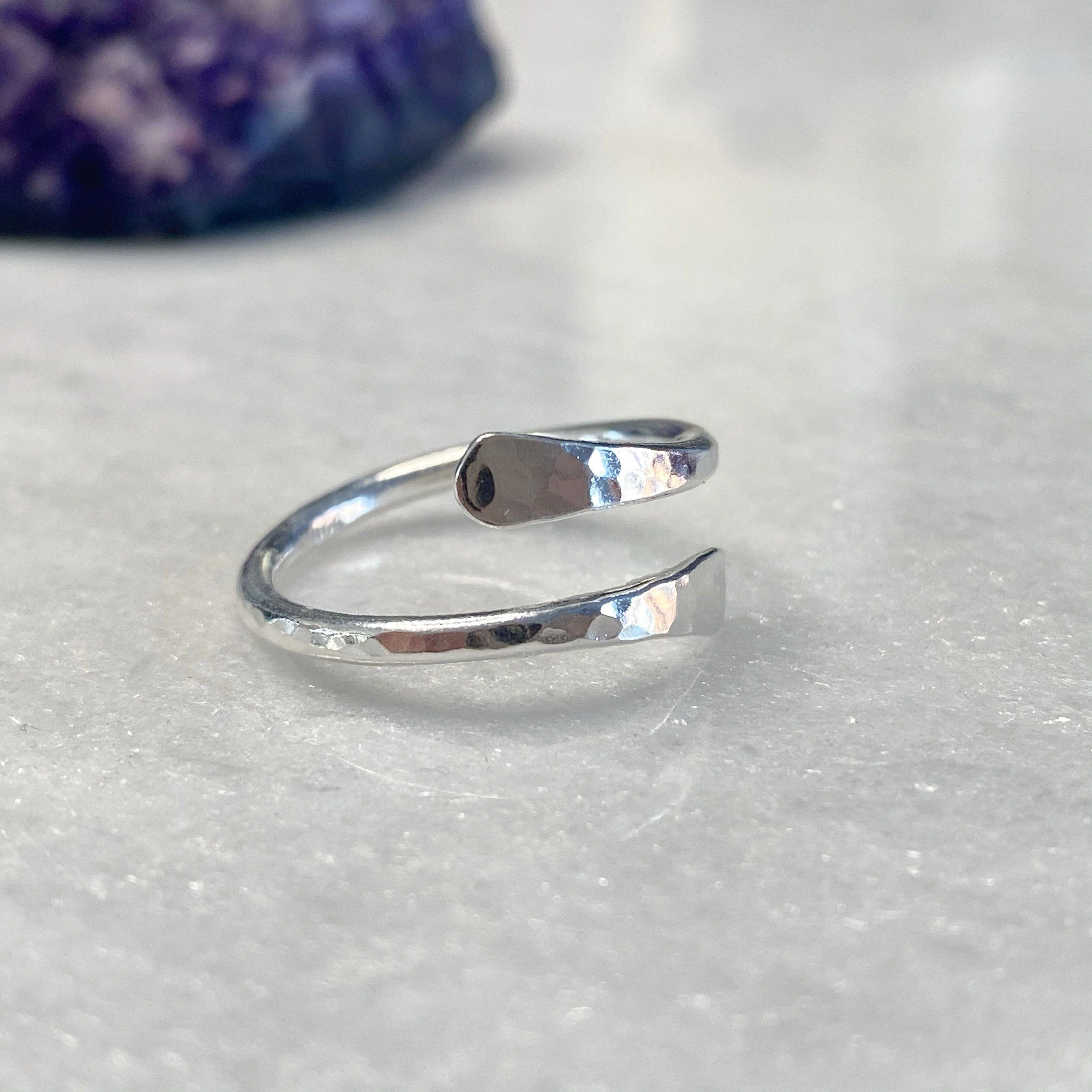 Open Crossover Sterling Silver Thumb Ring - Image 5