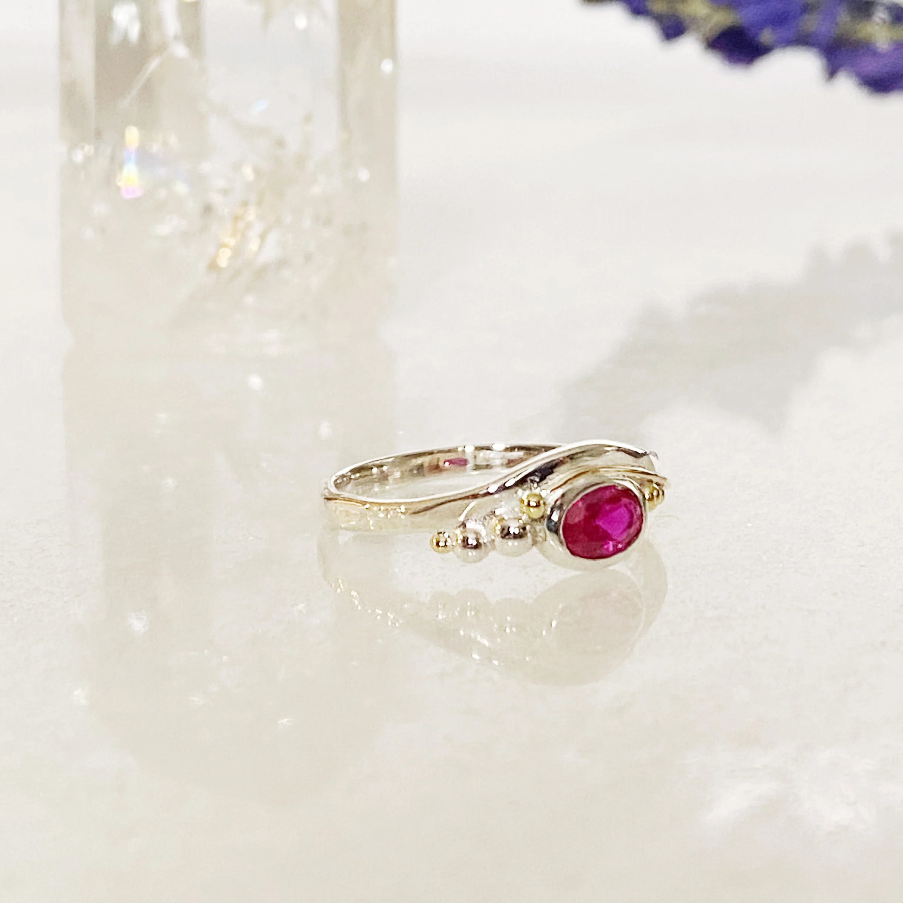 Organic Shaped Ruby Gemstone Ring - Image 3