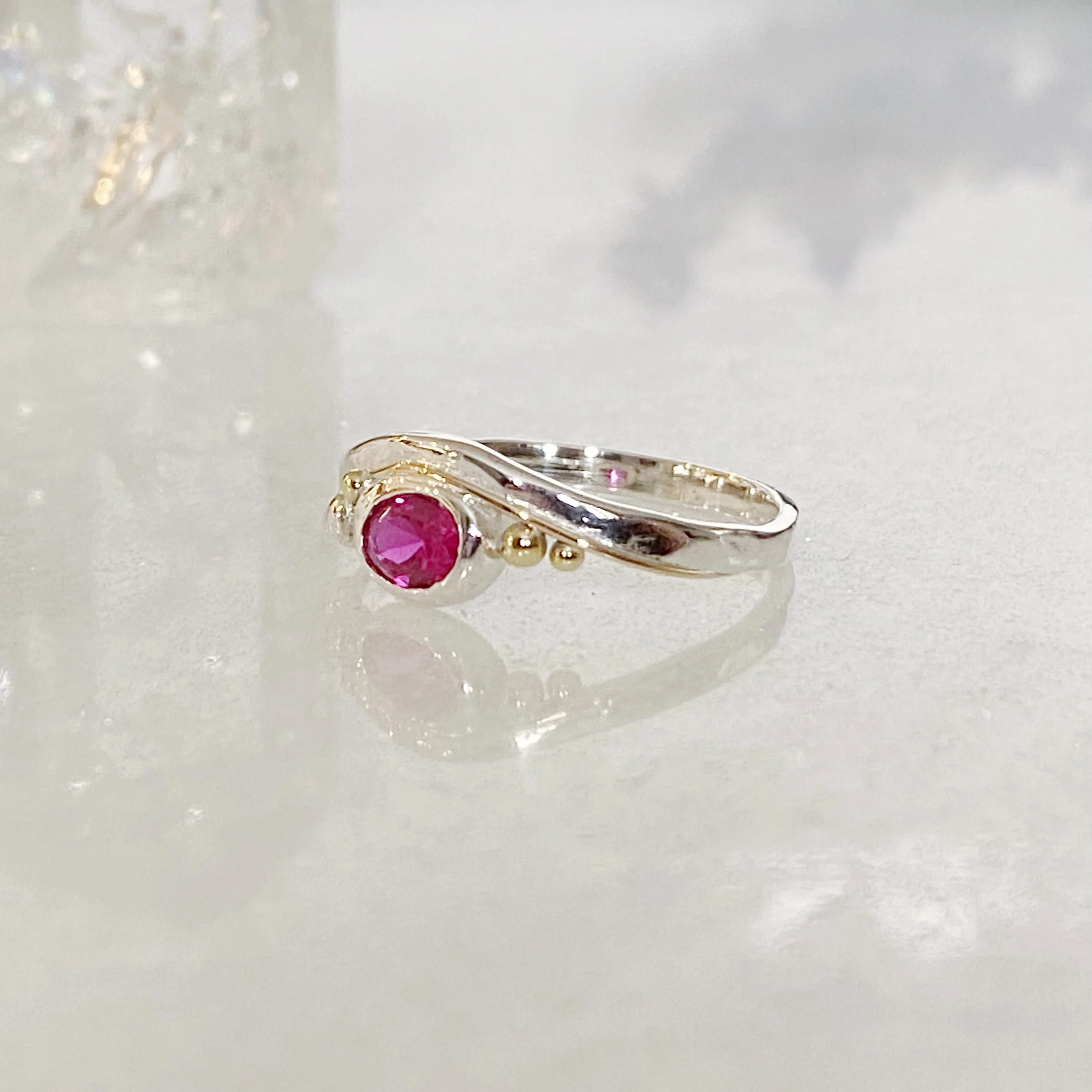 Organic Shaped Ruby Gemstone Ring - Image 4