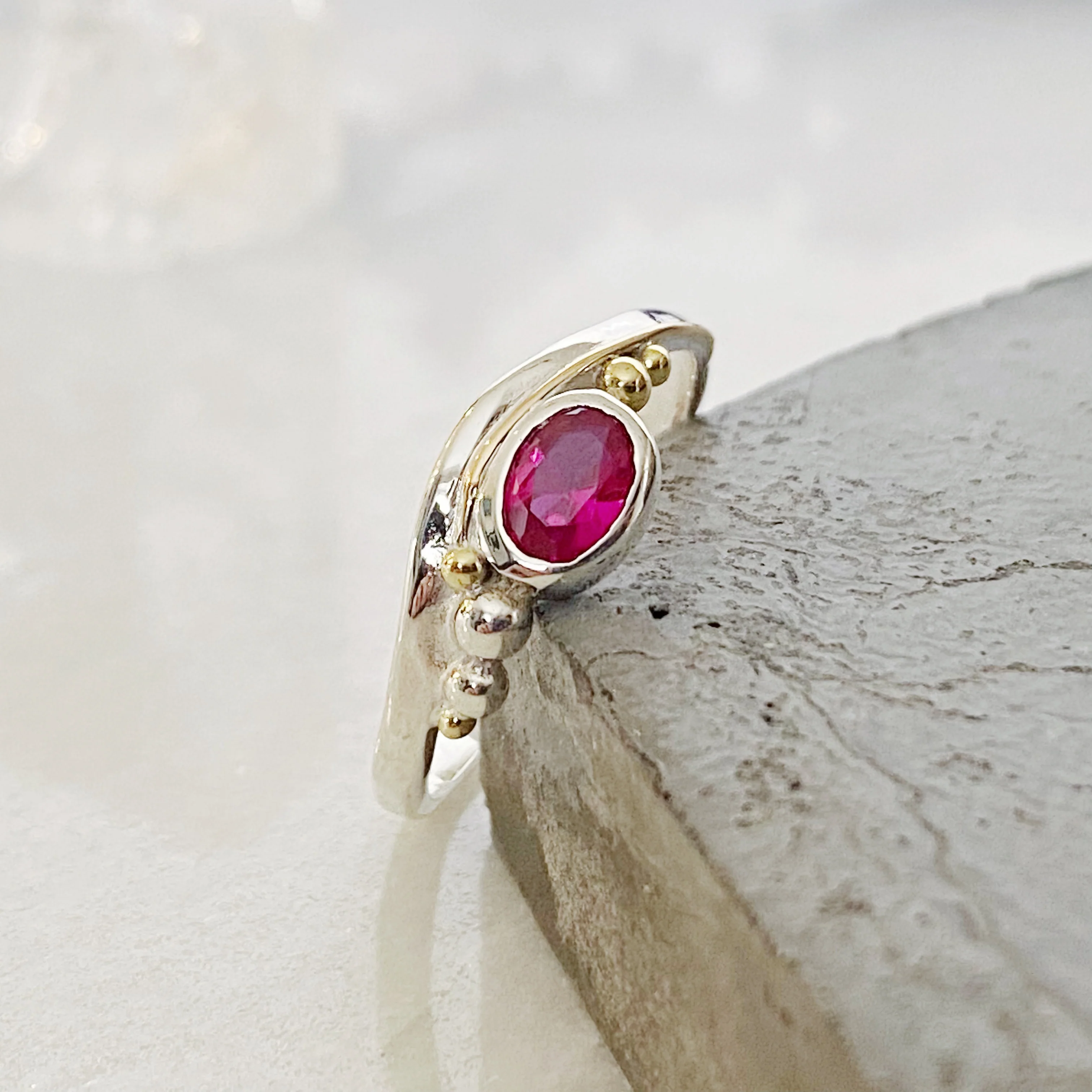 Organic Shaped Ruby Gemstone Ring - Image 5