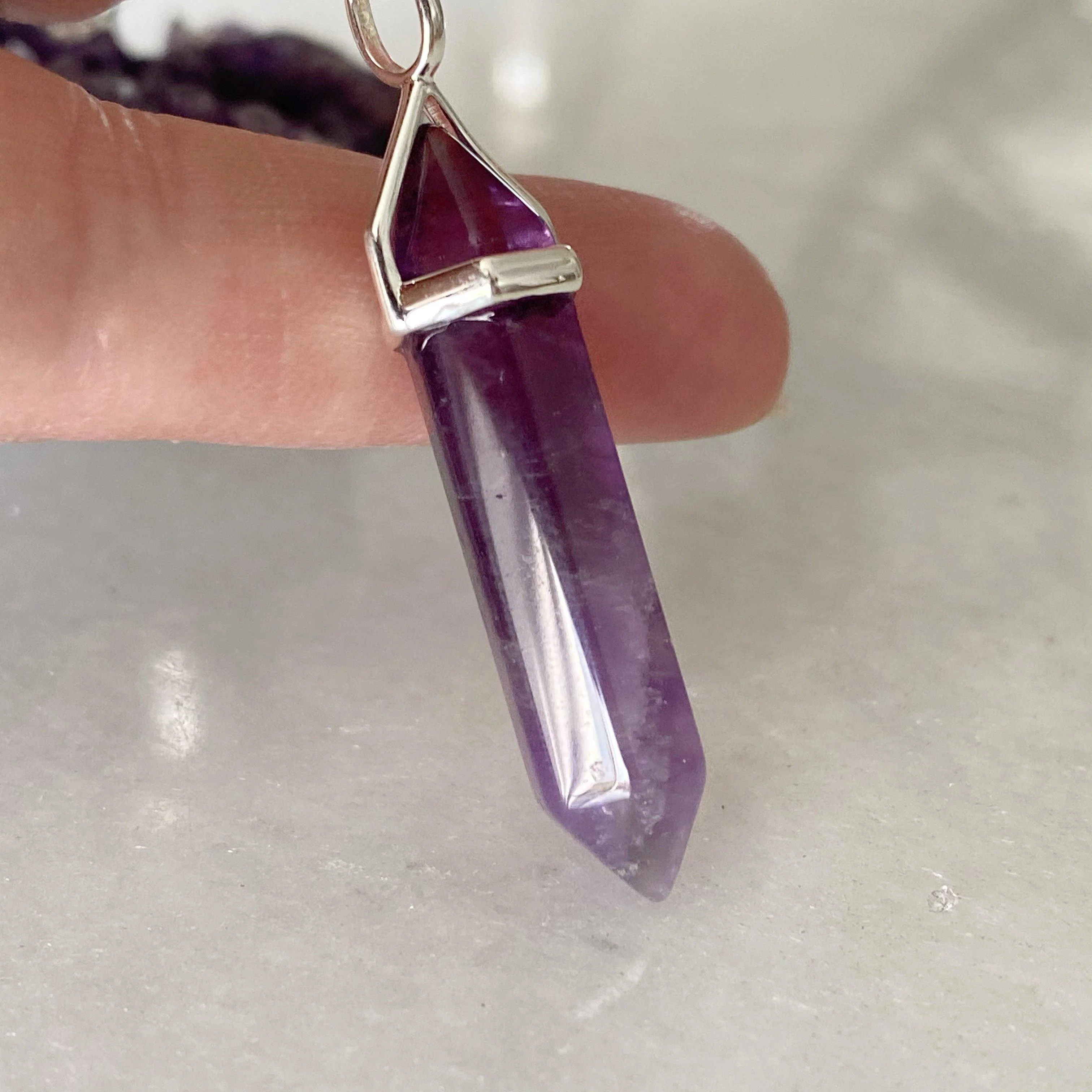Peace Healing Crystal Necklace - Amethyst - Image 3