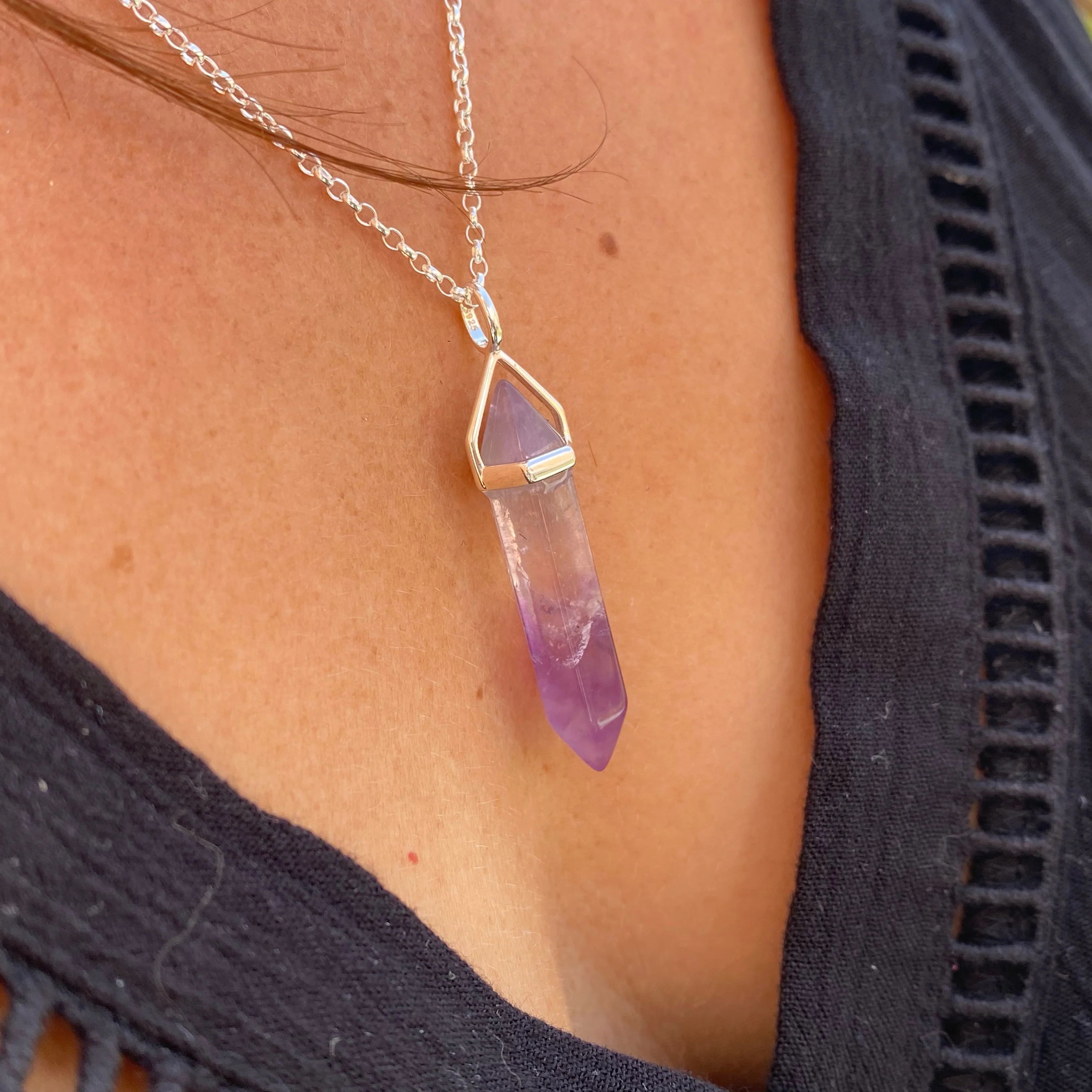 Peace Healing Crystal Necklace - Amethyst - Image 4