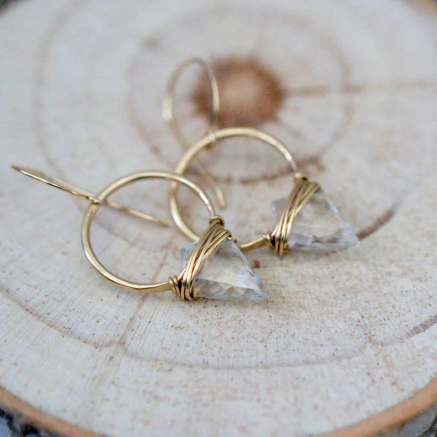 STERLING SILVER ALBATROSS EARRINGS - CRYSTAL QUARTZ - Image 10