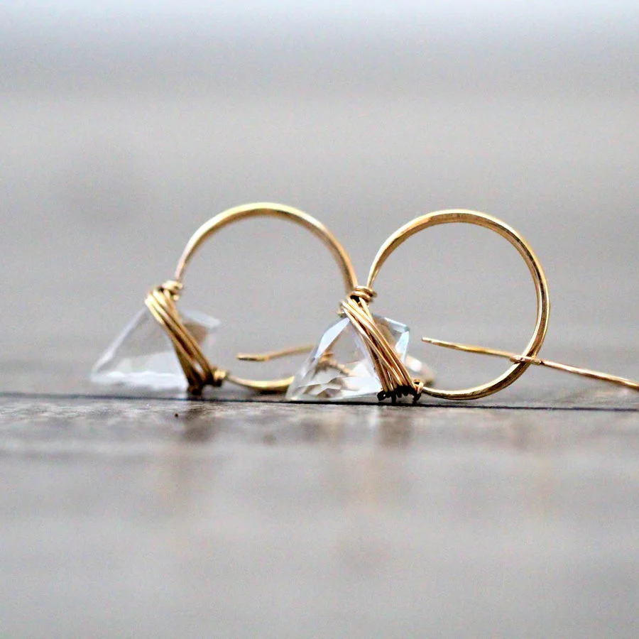 STERLING SILVER ALBATROSS EARRINGS - CRYSTAL QUARTZ - Image 12