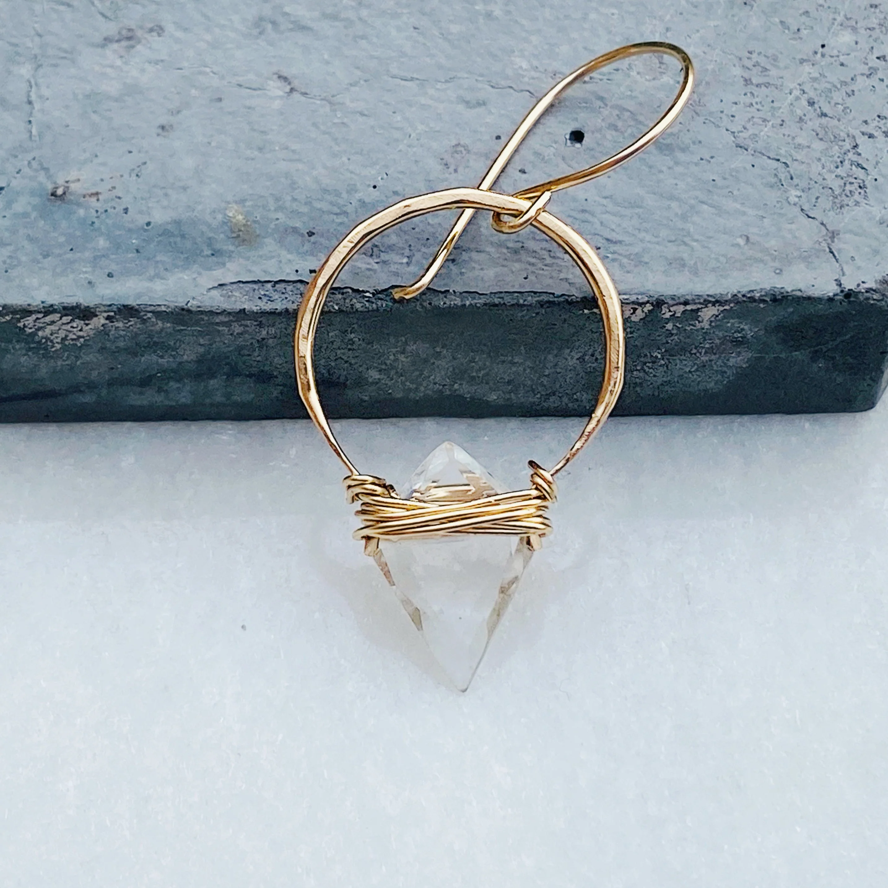 STERLING SILVER ALBATROSS EARRINGS - CRYSTAL QUARTZ - Image 5