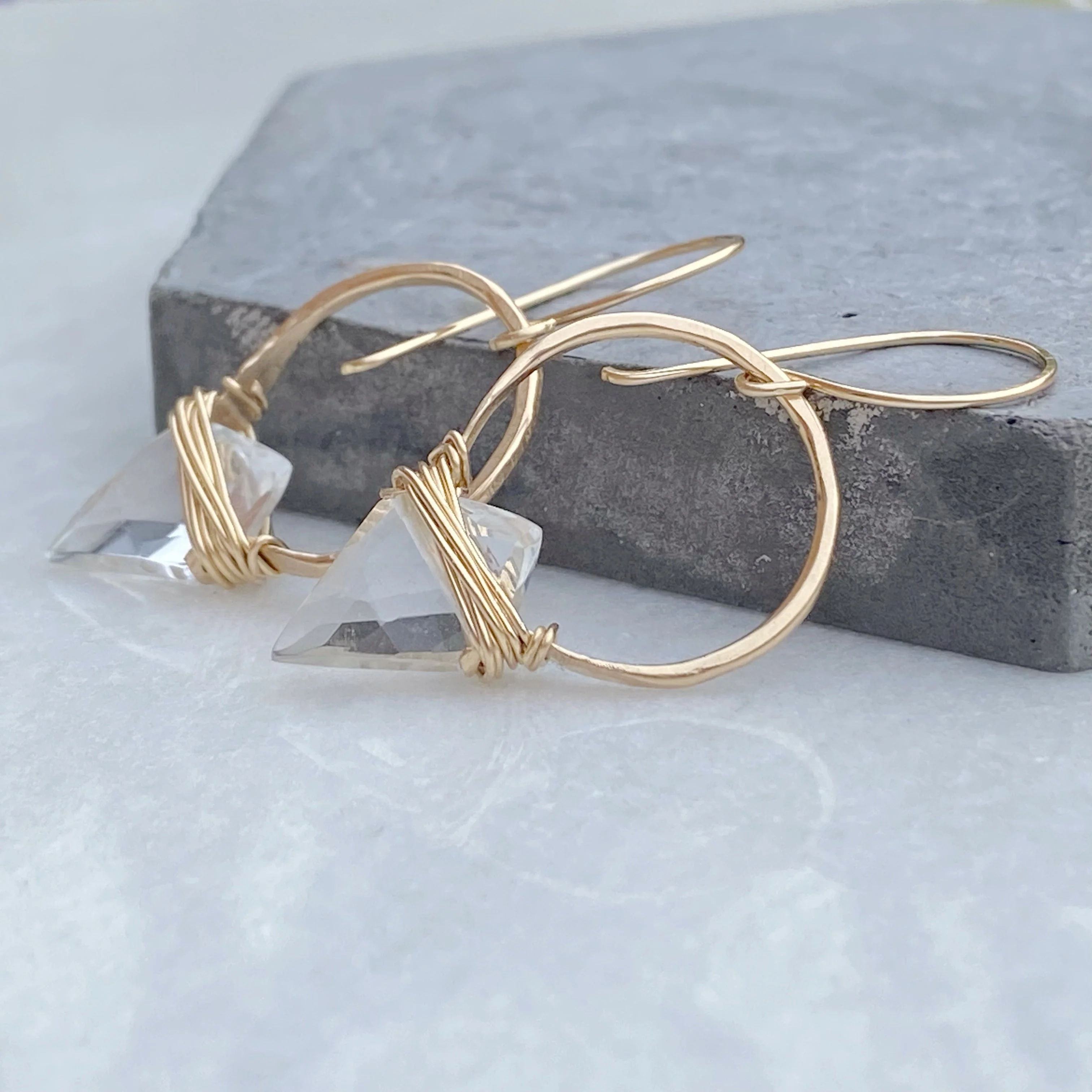 STERLING SILVER ALBATROSS EARRINGS - CRYSTAL QUARTZ - Image 7