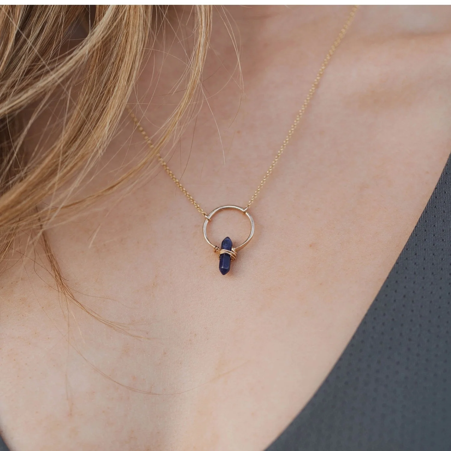 Sterling Silver Crest Necklace -Amethyst - Image 5