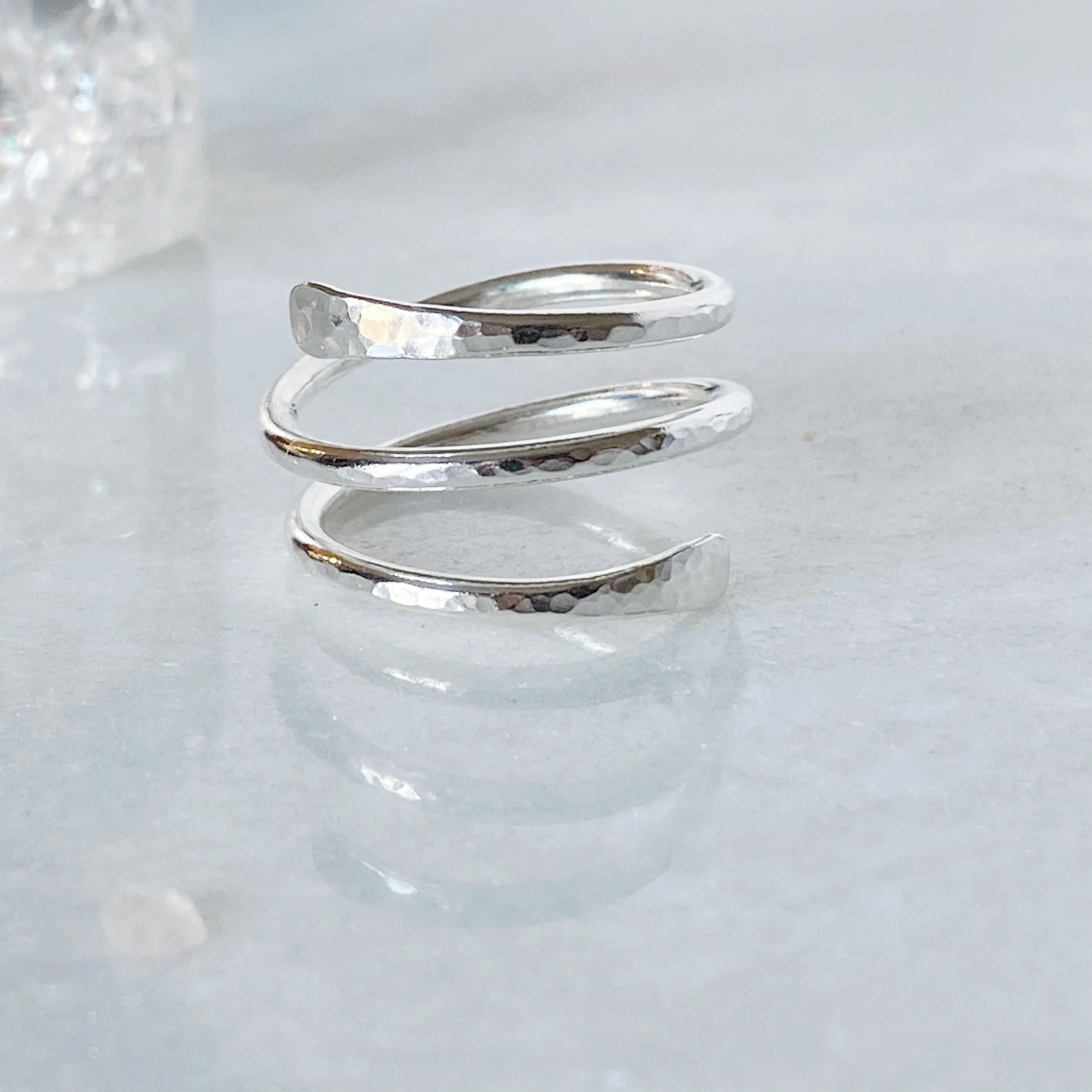 Single Coiled Crossover Spiral Ring - Image 6