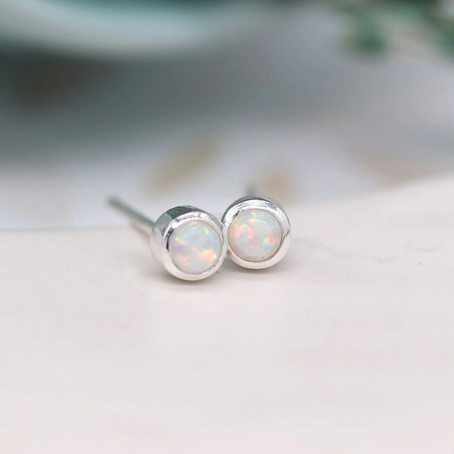 Tiny Opal Stud Earrings - Image 10