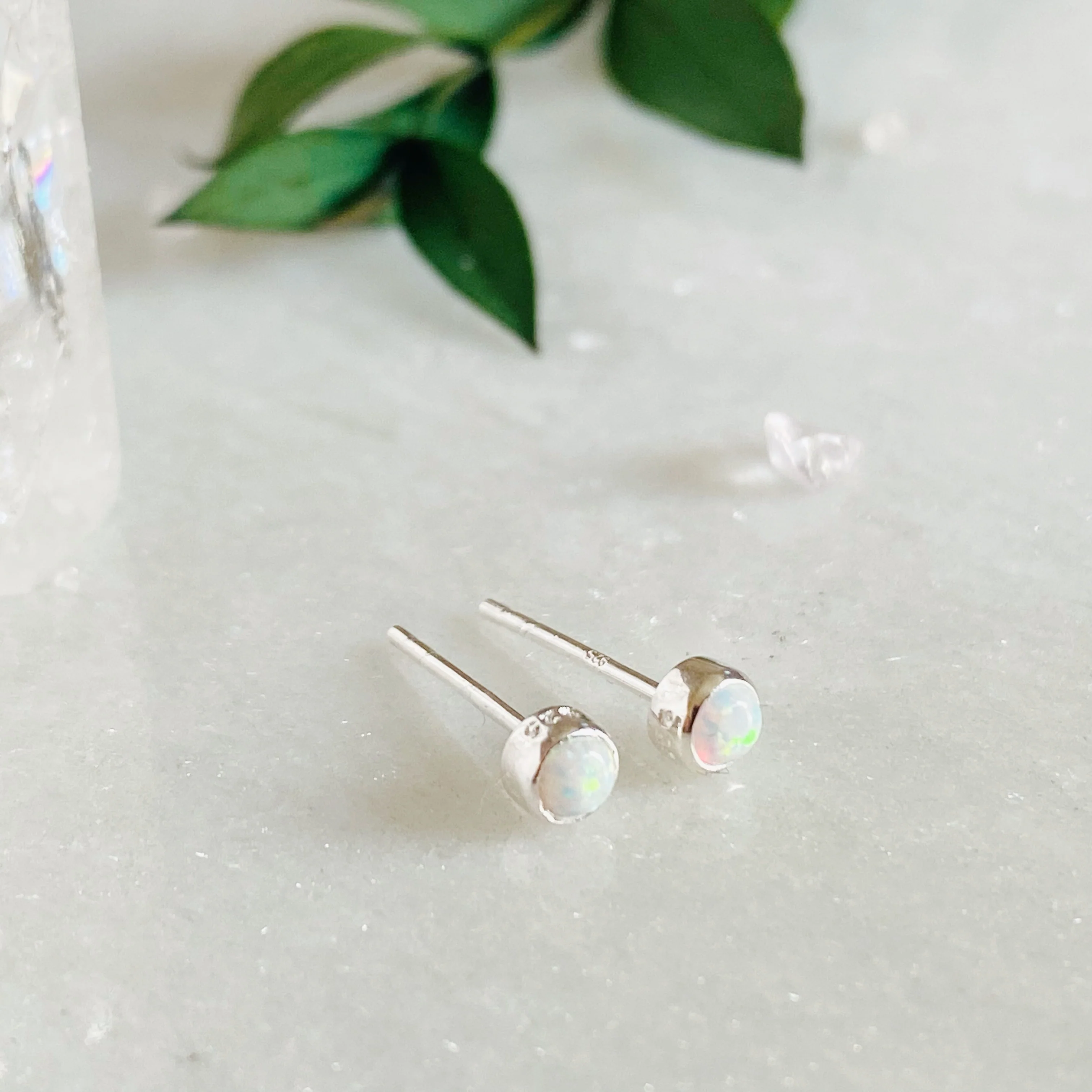 Tiny Opal Stud Earrings - Image 12