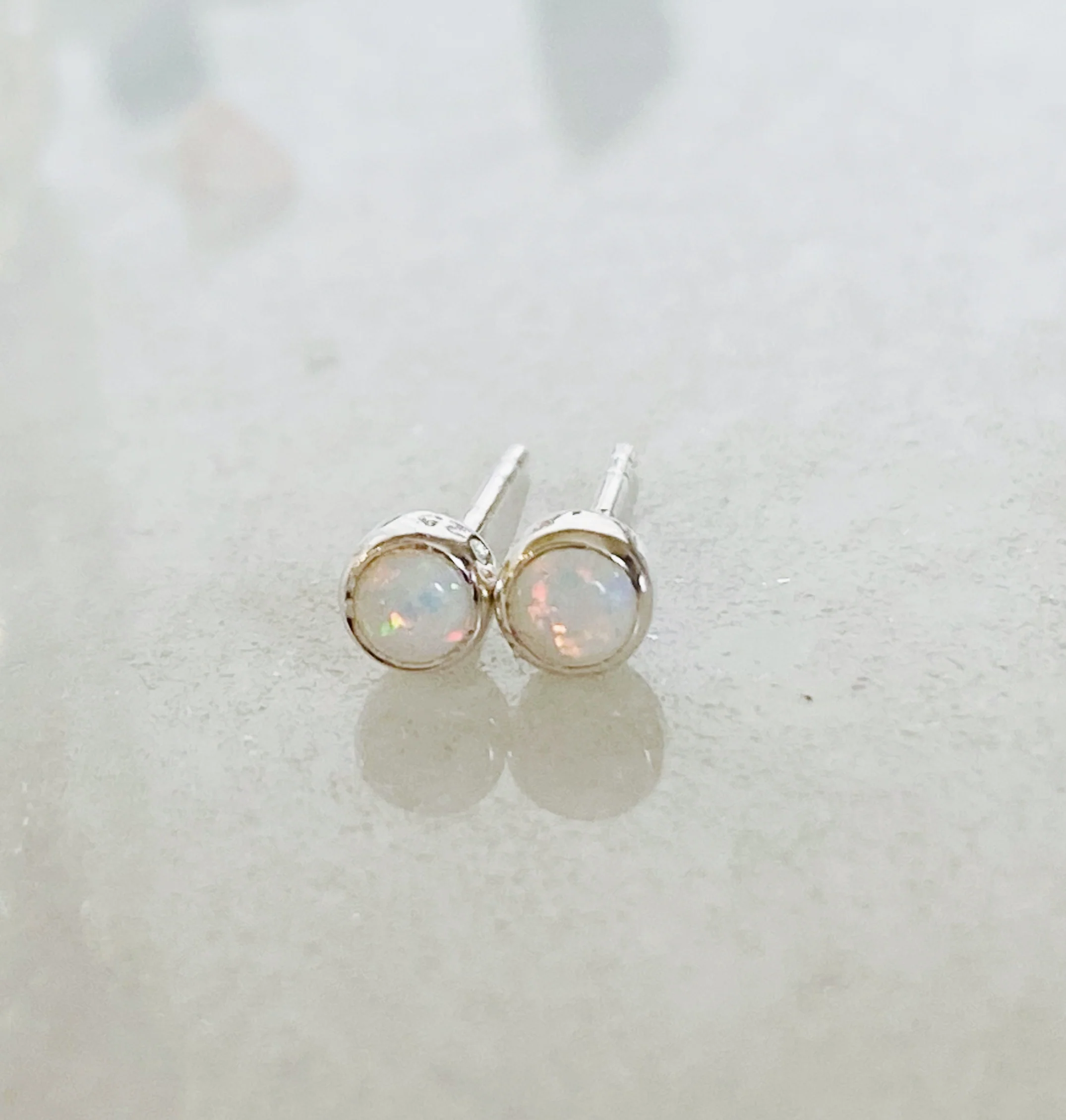 Tiny Opal Stud Earrings - Image 13