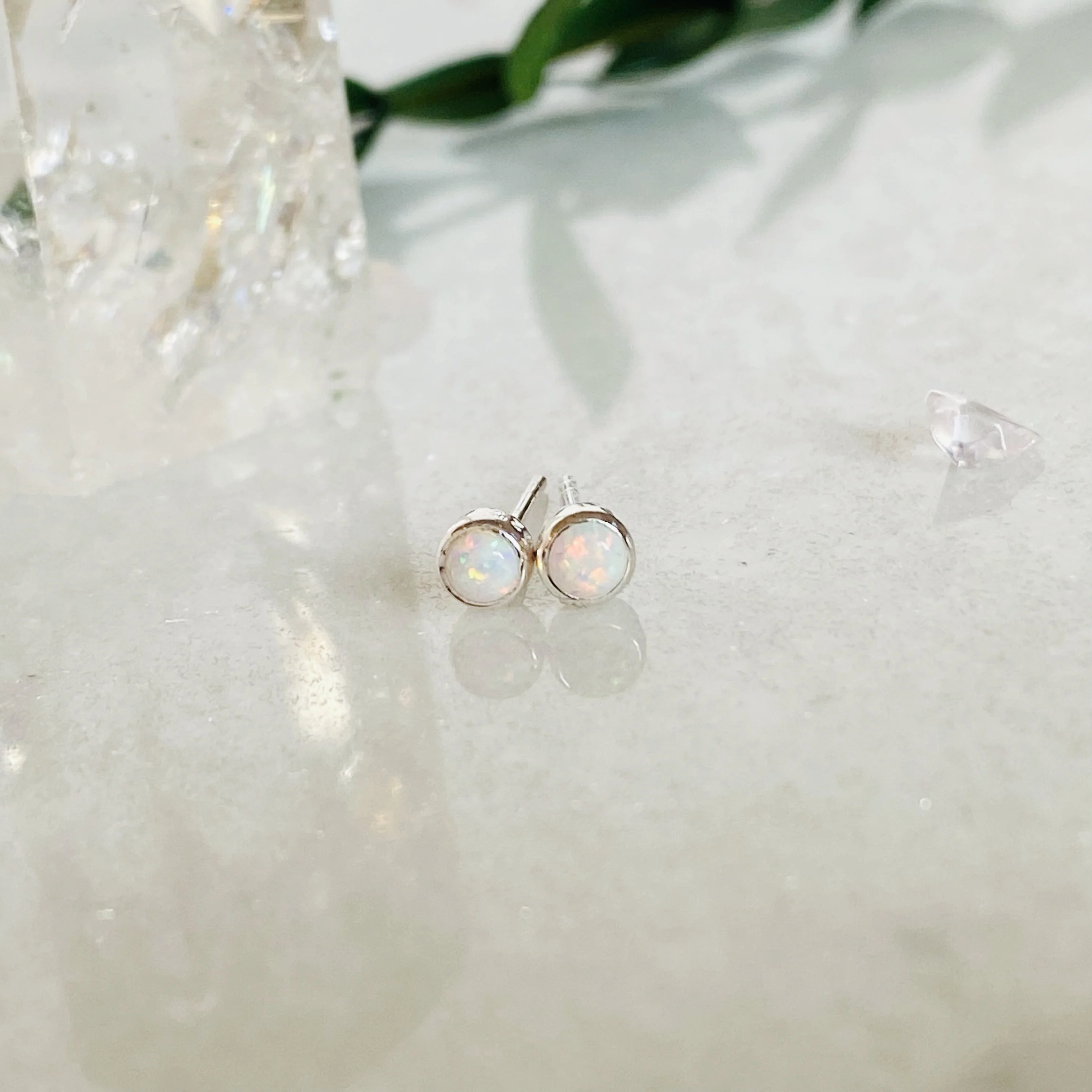 Tiny Opal Stud Earrings - Image 14